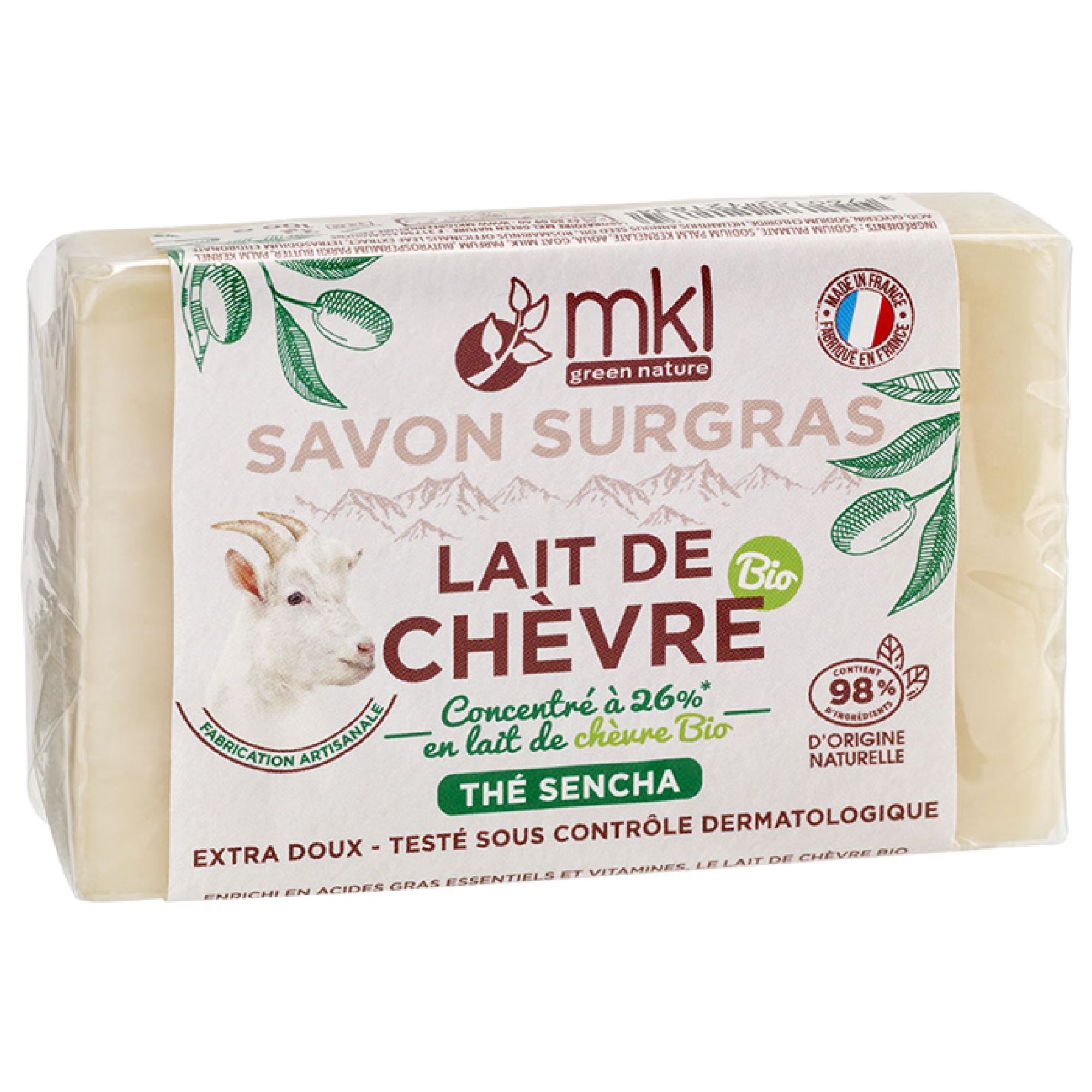 MKL Green Nature Ziegenmilch Bio-Fettseife Sencha Tee 100 g 5,5x9x2 cm