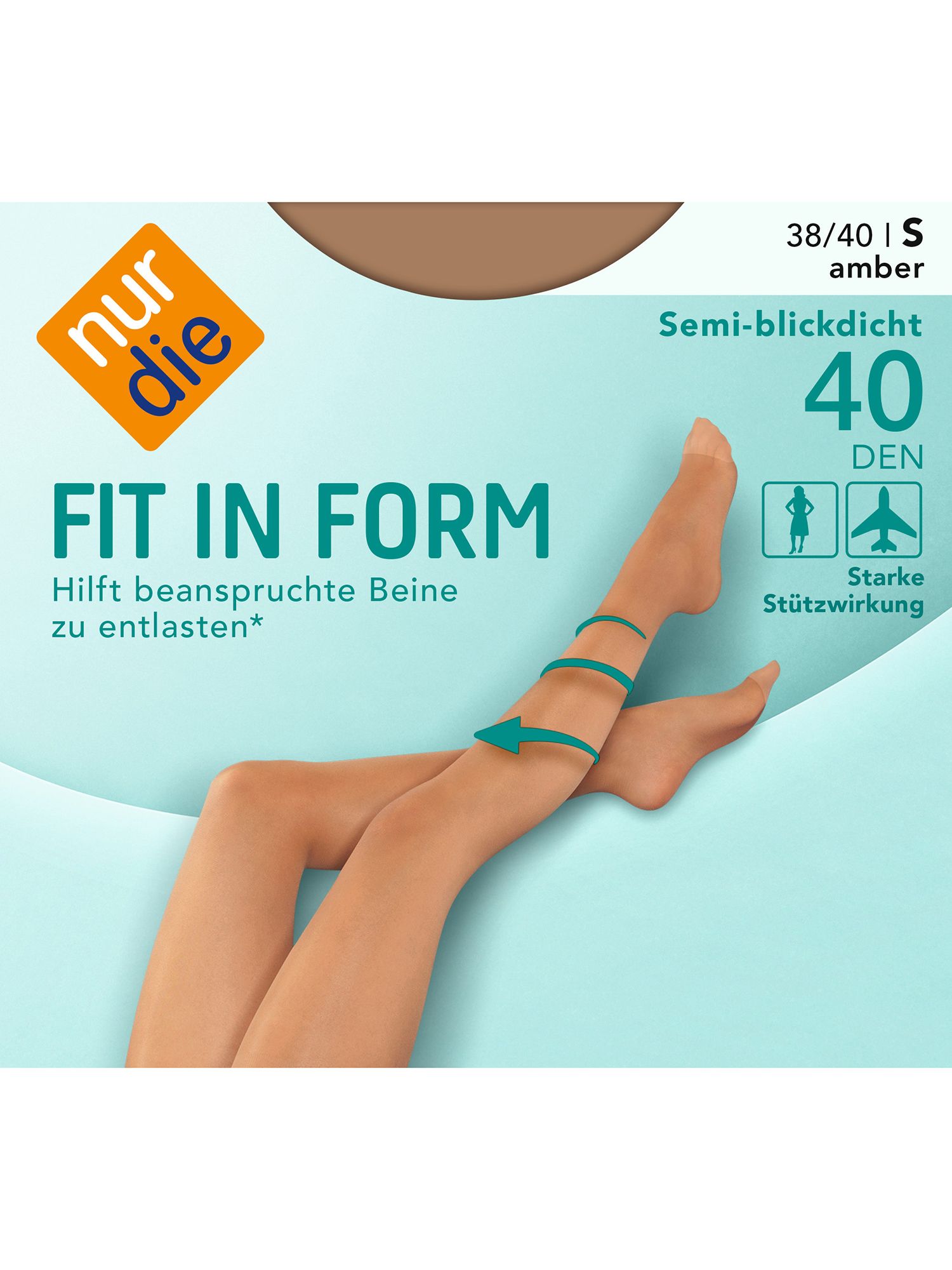 NUR DIE Strumpfhose Fit in Form 40 DEN - amber - 38-40