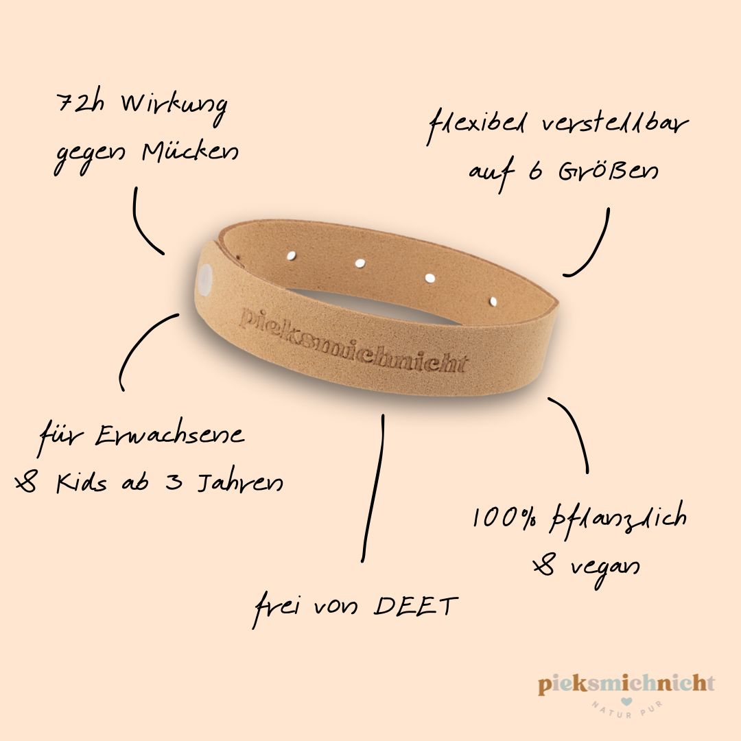 pieksmichnicht Pflanzliche Anti-Mücken-Armbänder