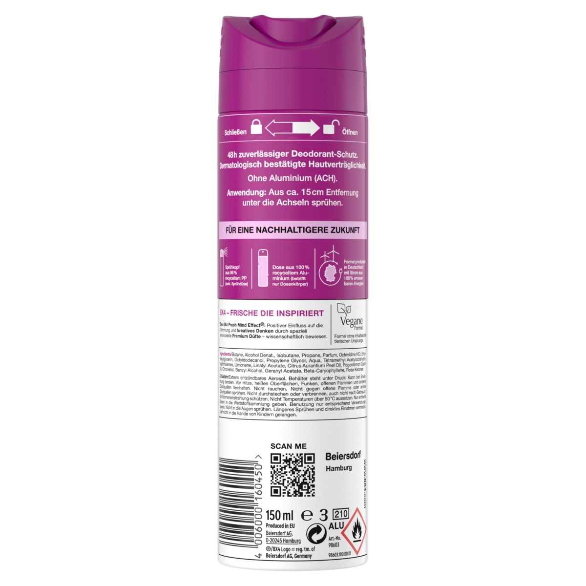8x4 Deo Spray BLOOMY BEAT Mix aus blumig und orientalisch