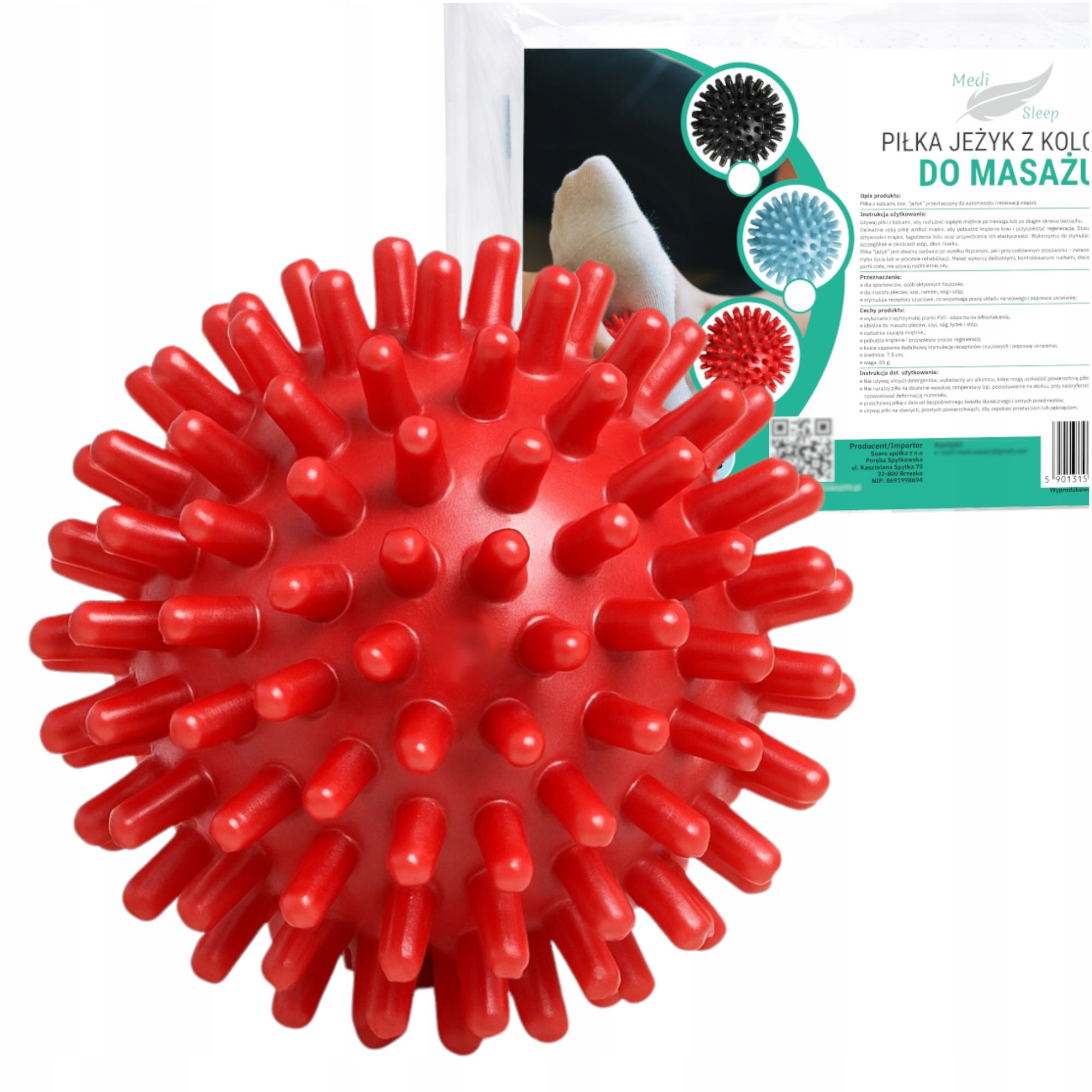 Medi Sleep Noppenball 7,5 cm Rot zur Selbstmassage 1