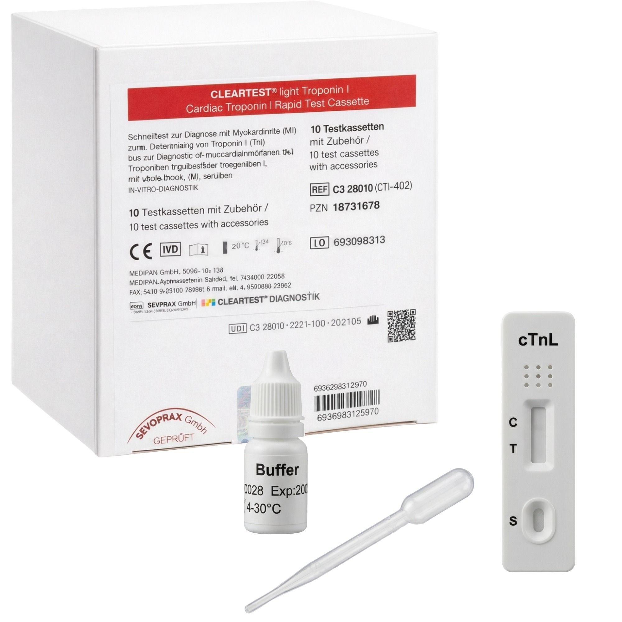 Cleartest Troponin I Herzinfarkt Schnelltest 10 St Kombipackung