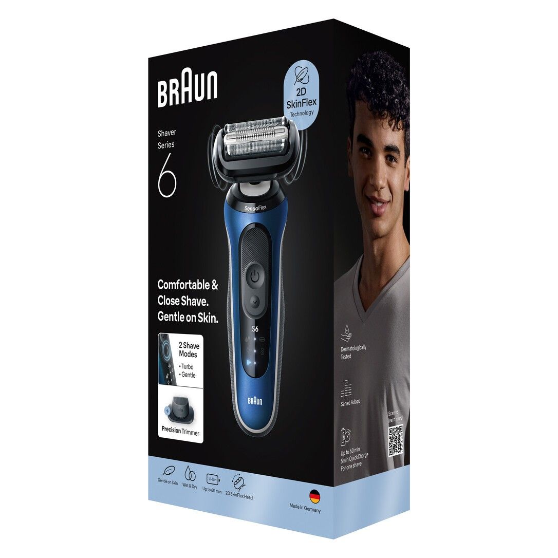 Braun Series 6 62-B1200S Rasoir à grille Tondeuse Bleu