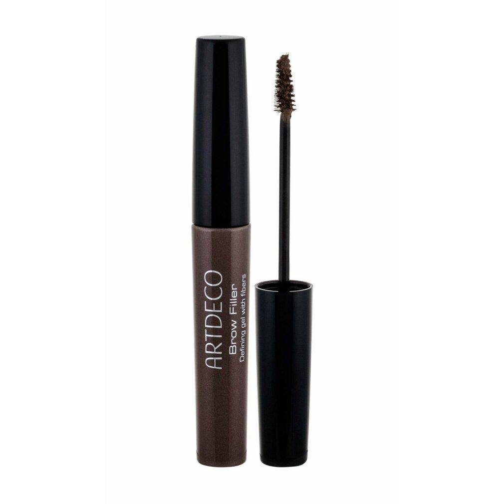 Artdeco Brow Filler. Braune Mascara-Tube mit schwarzem Deckel und Bürste. Text: Defining gel with fibers.