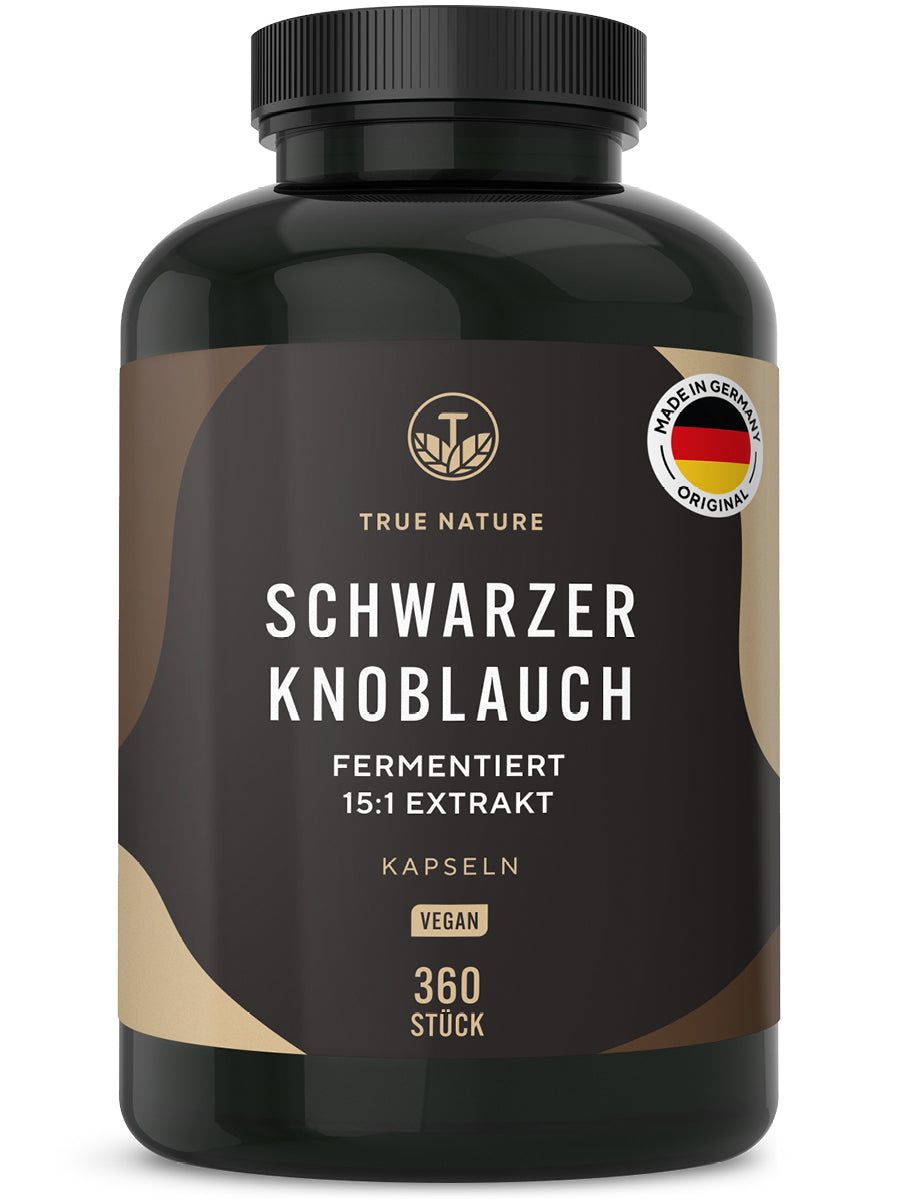 TRUE NATURE® Schwarzer Knoblauch Kapseln Fermentiert - 15:1 Extrakt