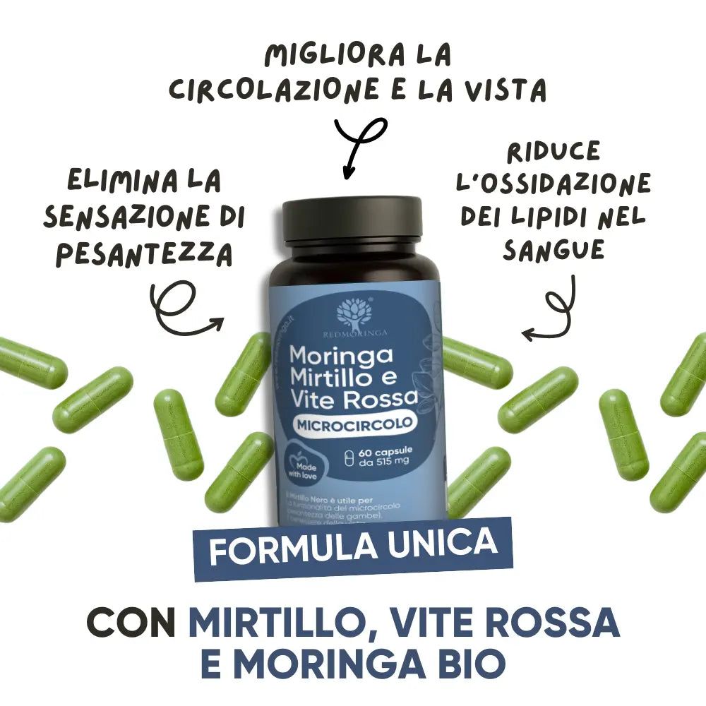 RedMoringa Heidelbeere, Rotweinlaub & Bio Moringa