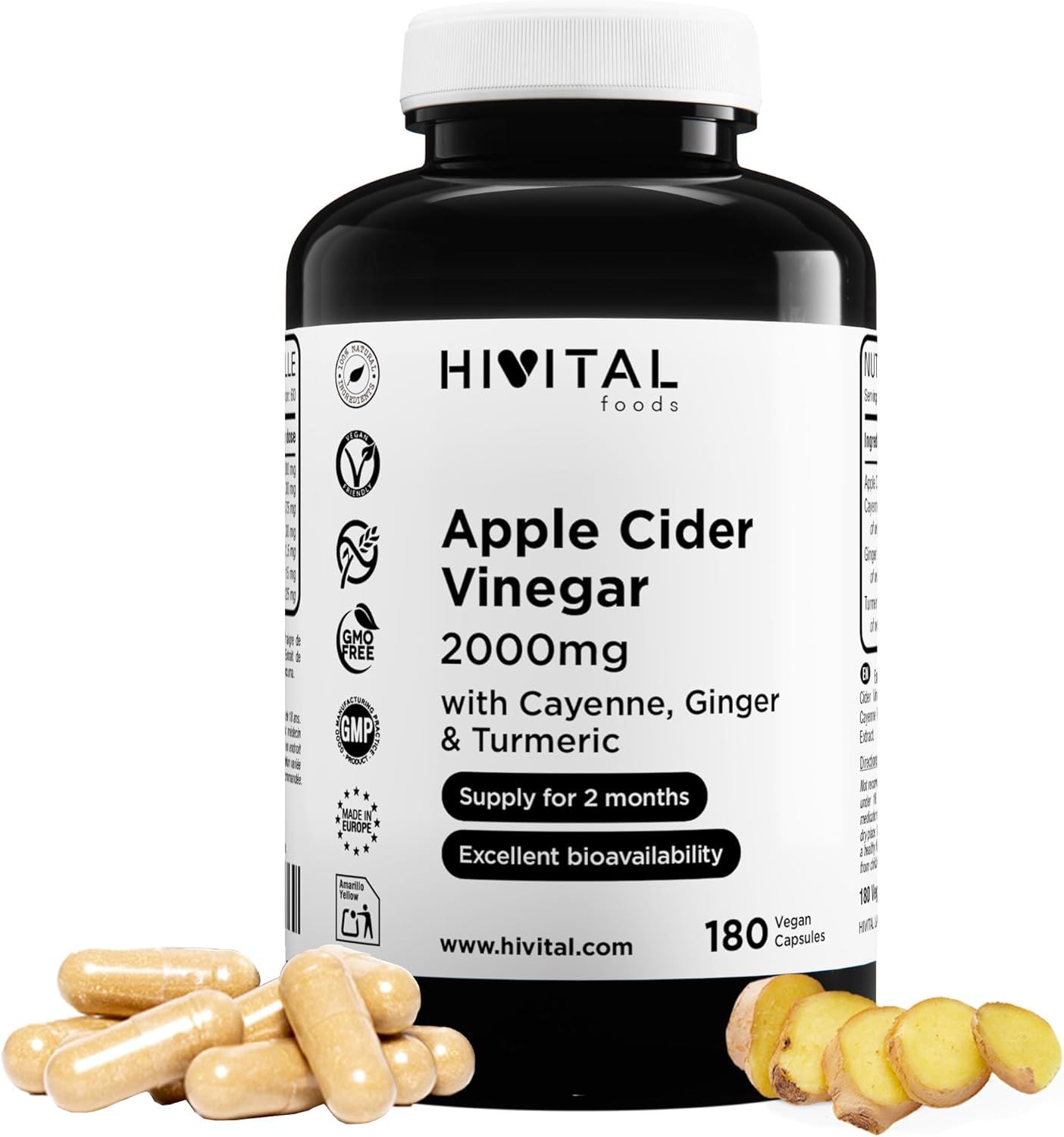 HIVITAL Capsule di Aceto di Mele 2000 mg