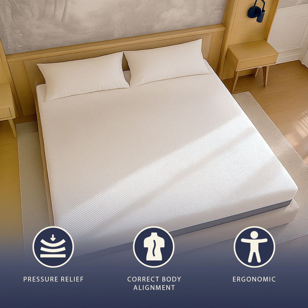 The White Stone Matratze 140x200 Memory Schaum und Waterfoam Hoch 22 cm