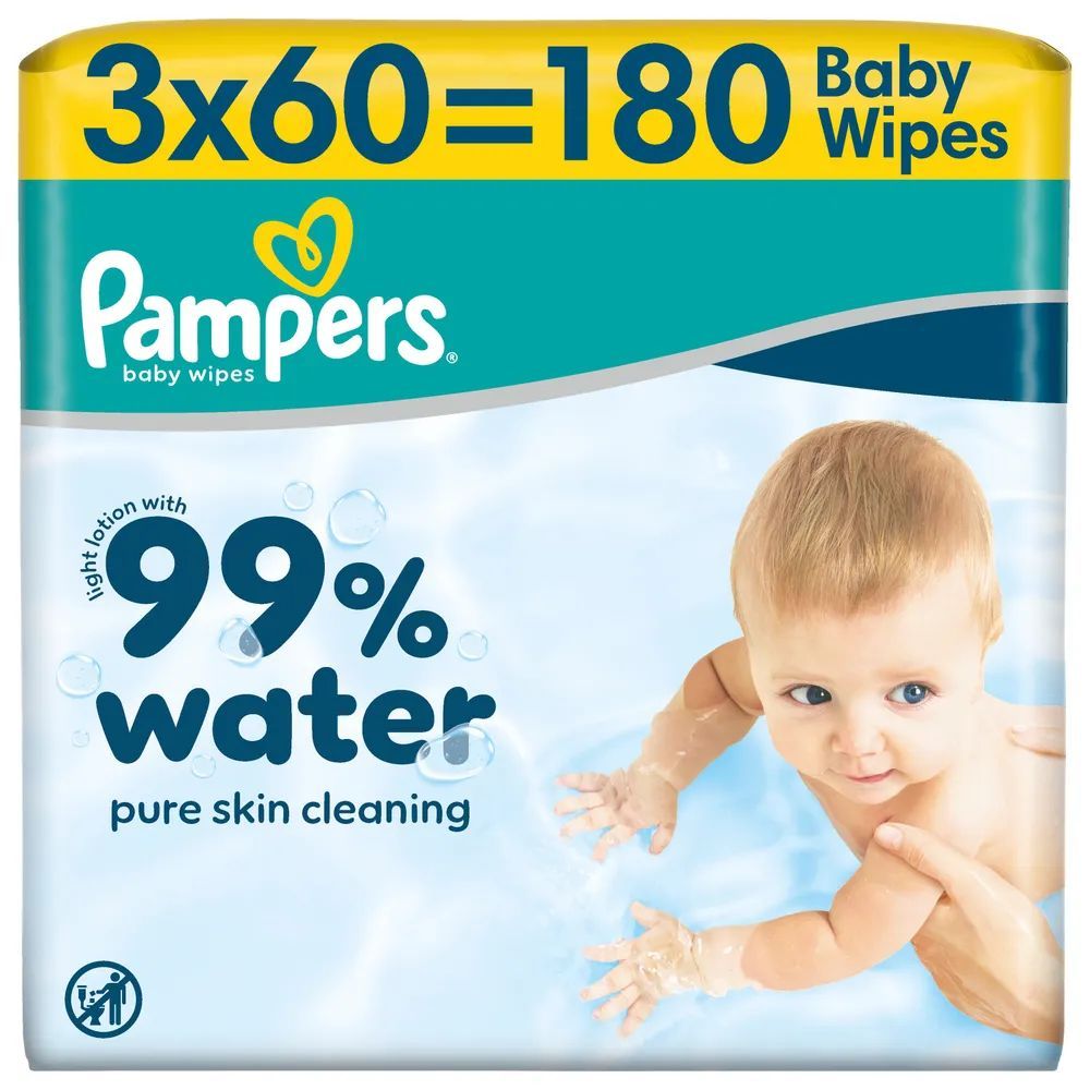 Pampers Feuchte Tücher 99% Water 3x Feuchttücher 180 St