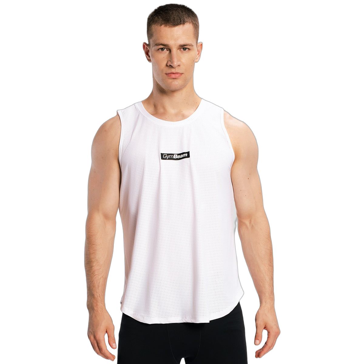 GymBeam Tanktop Herren regular ärmellos Combat in Weiß 1 St