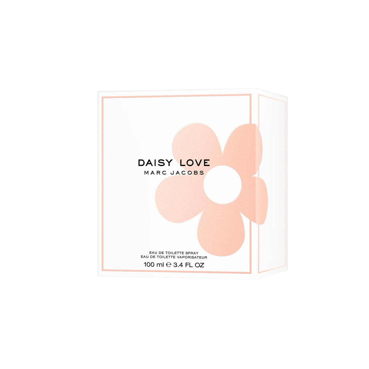 Verpackung für Parfüm. Aufschrift: DAISY LOVE, MARC JACOBS. Abbildung einer Blume.
