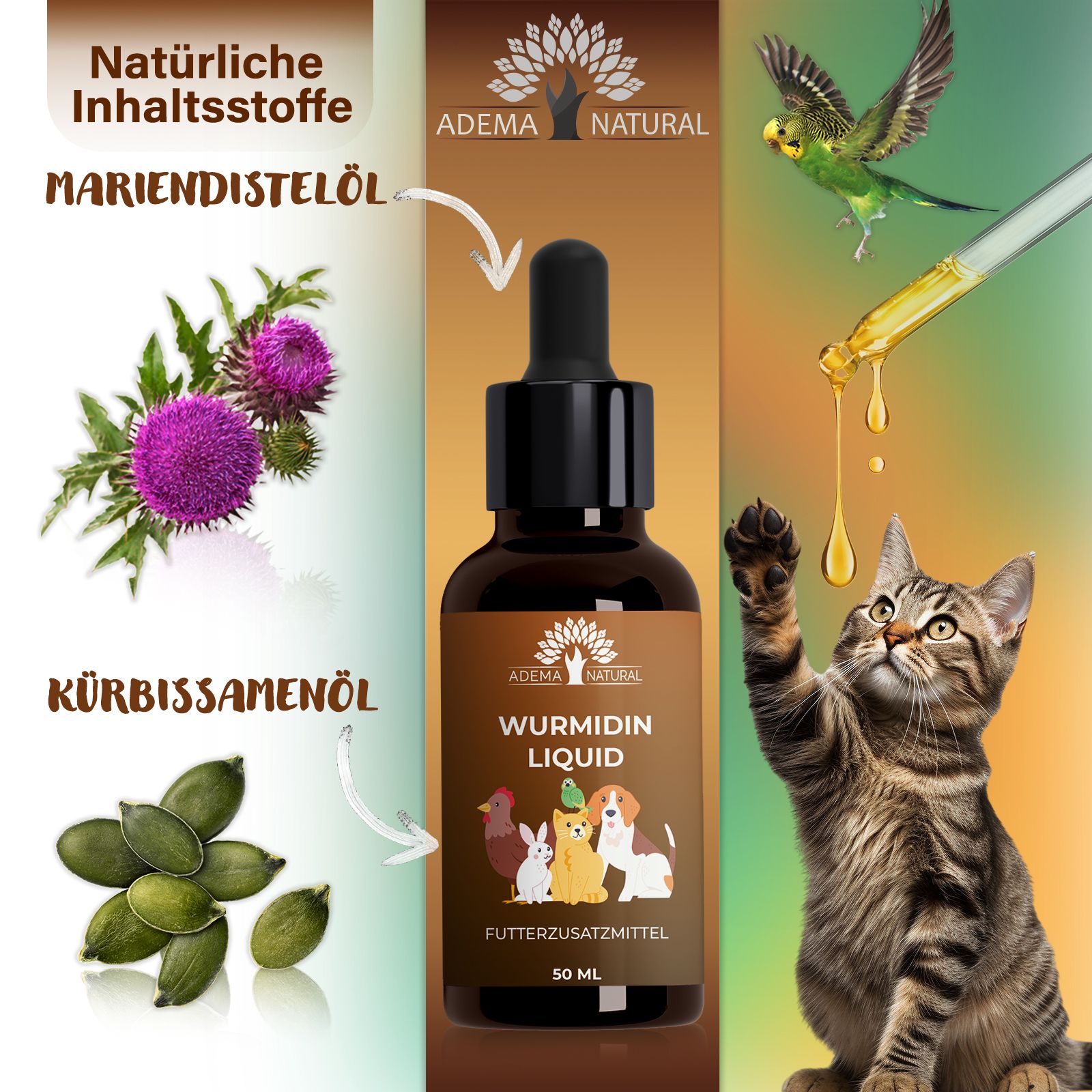 ADEMA NATURAL® WURMIDIN Liquid - Wurmmittel / Wurmkur