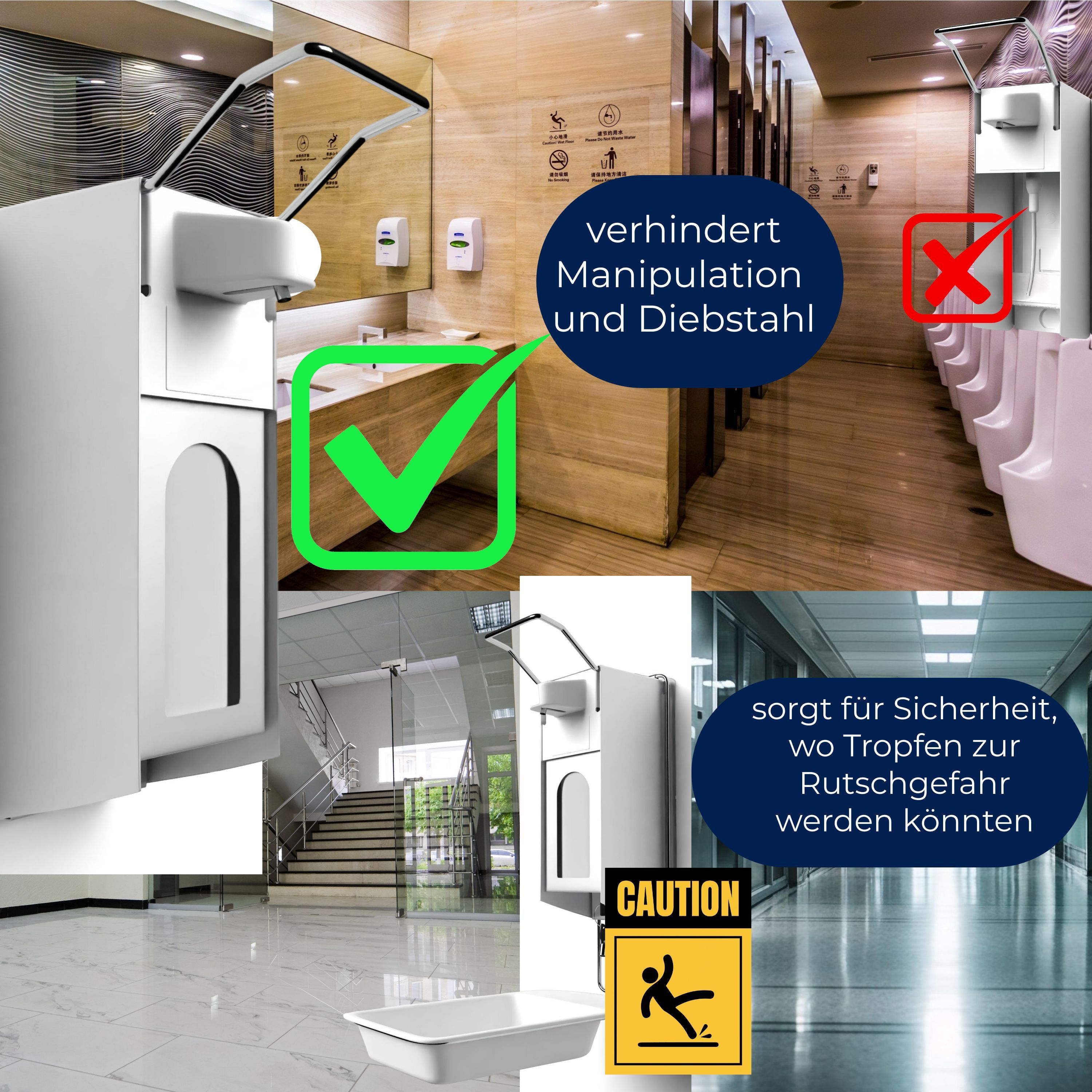 Horn Medical Desinfektionsmittel- / Seifen-Wandspender Komplettset