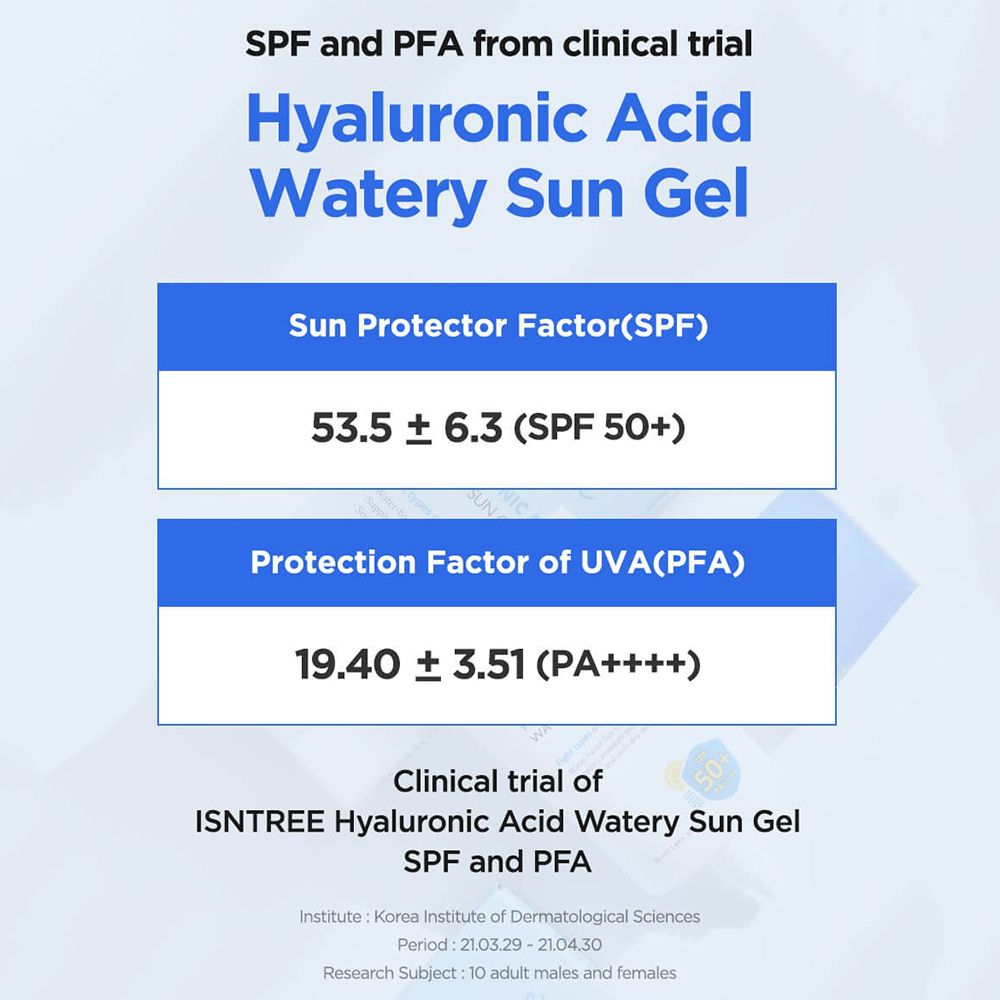 ISNTREE Hyaluronic Acid Watery Sun Gel SPF50+ PA++++ Face Cream