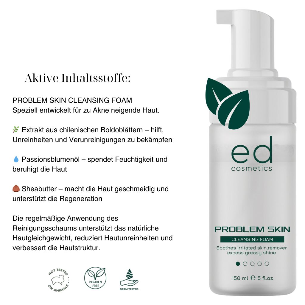 ED  COSMETICS  Skin Problem: REINIGUNGSSCHAUM für empfindliche Haut – porenfein & beruhigend