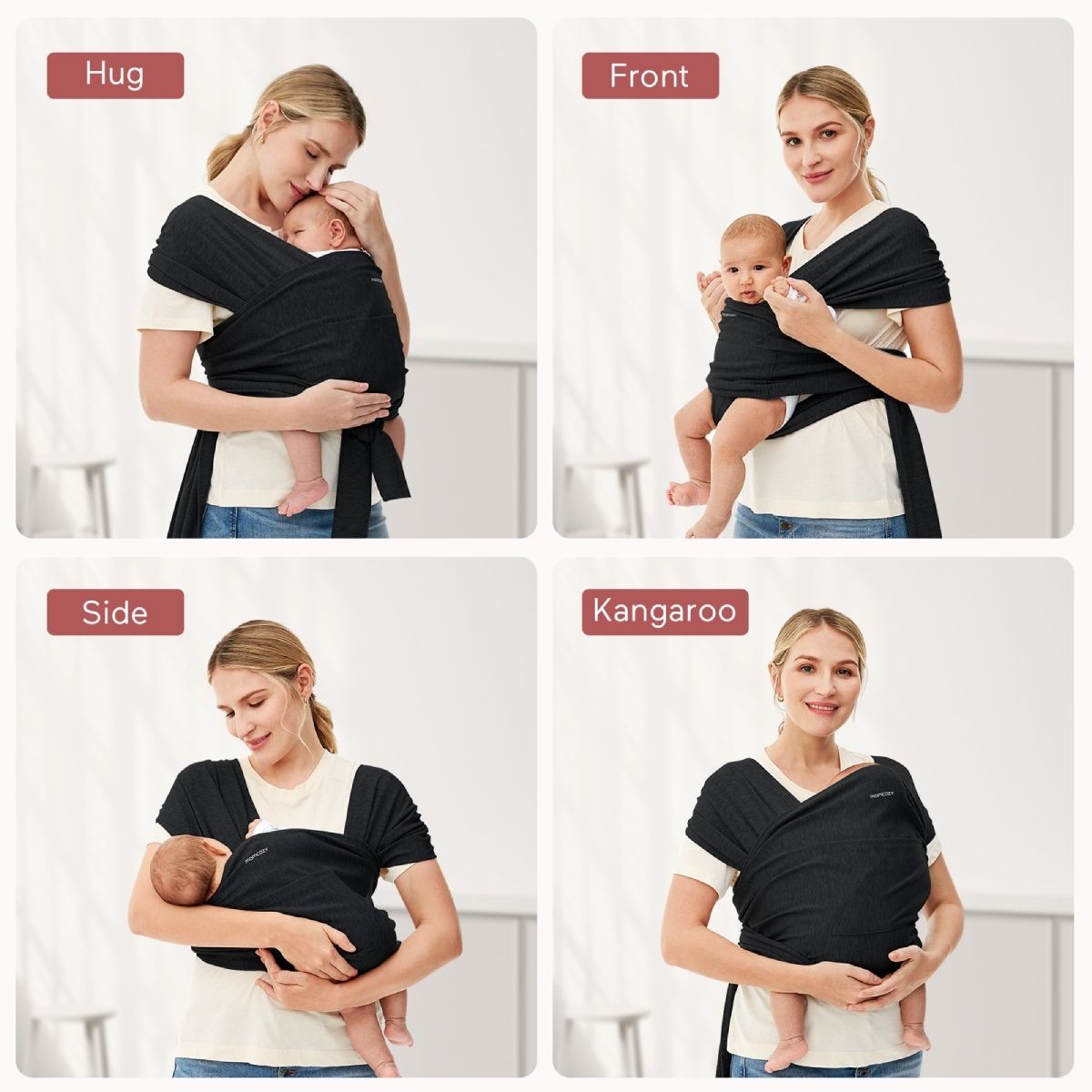 Momcozy Baby Wrap Babytrage Tragetücher, Schwarz