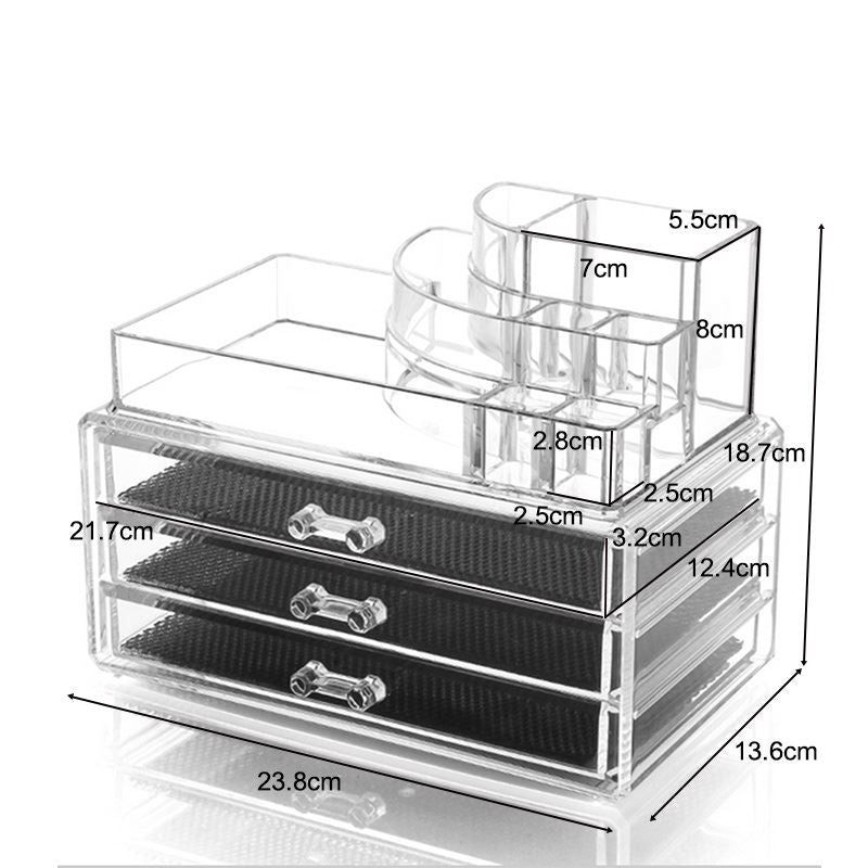 Makeup-Organizer mit 3 Schublade und 8 Fächern