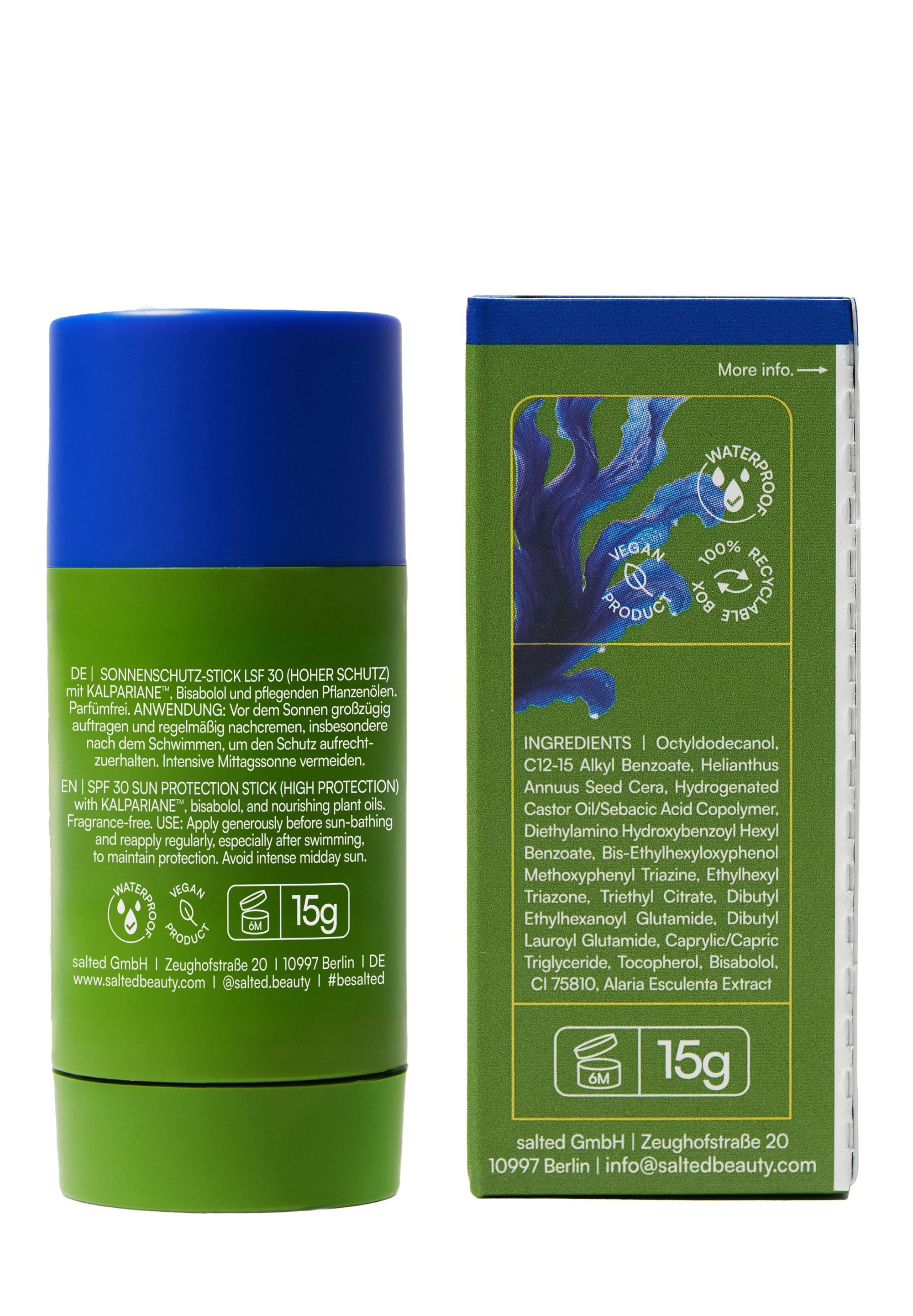 salted LSF 30 Sonnenschutz-Stick Sunny Surfer ohne Duft Fragrance-Free