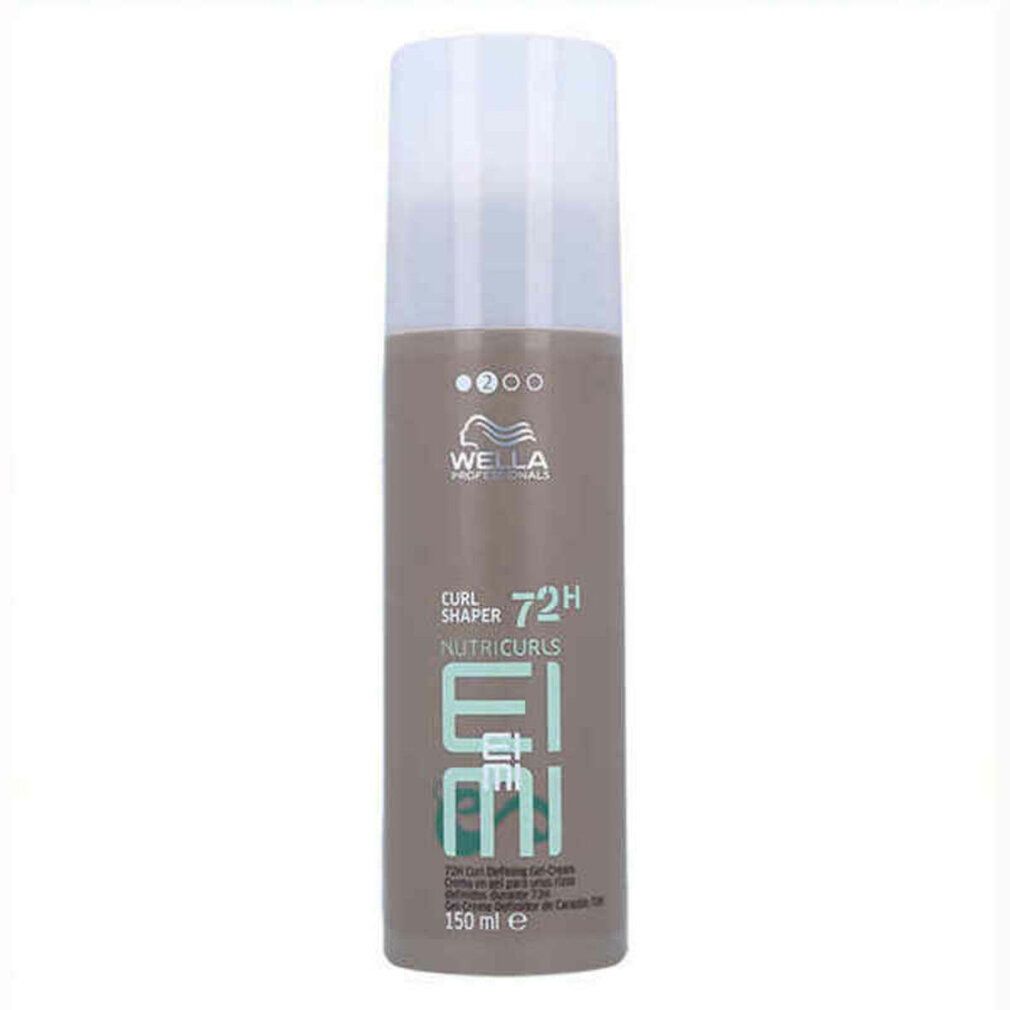 Wella Eimi Nutricurls Curl Shaper. Braune Flasche mit weißem Deckel. Text: Curl Shaper, 72H, Eimi, 150 ml.