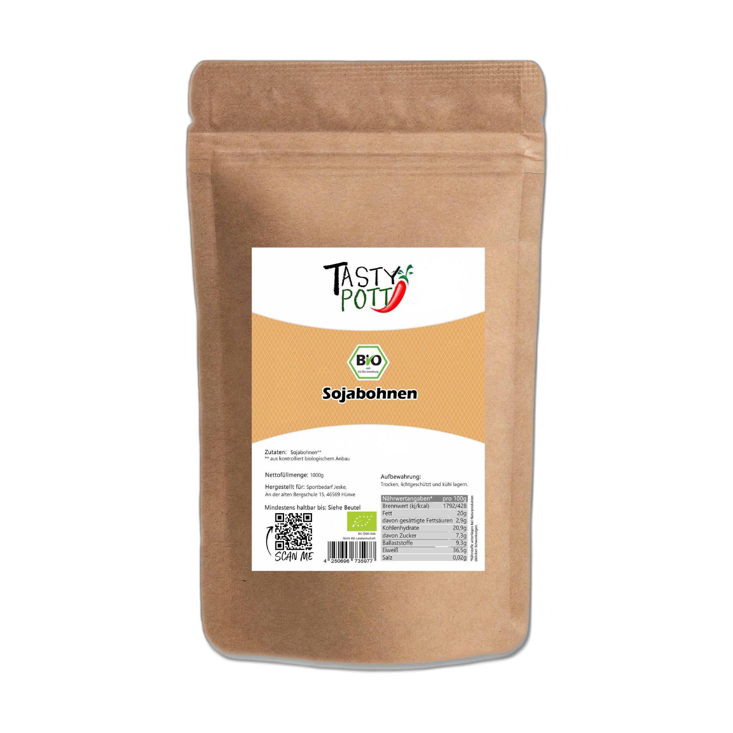 Tasty-Pott Tasty Pott Bio Sojabohnen getrocknet ganz 1000 g