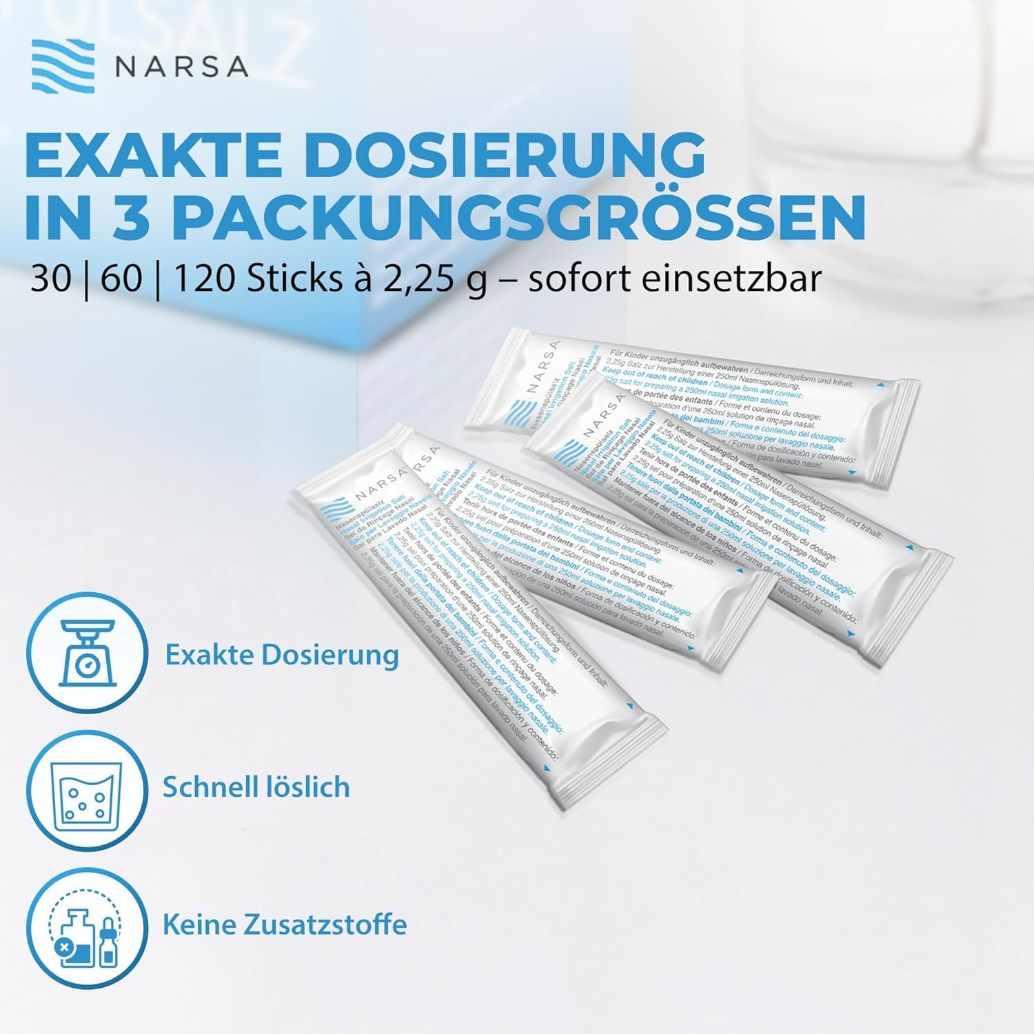 NARSA Nasenspülsalz 60er - Sticks