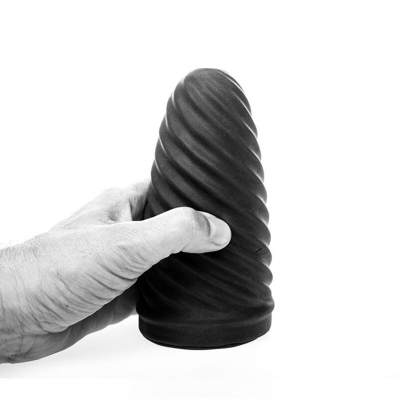 All Black - Strukturierter Spiral-Masturbator mit ergonomischem Design