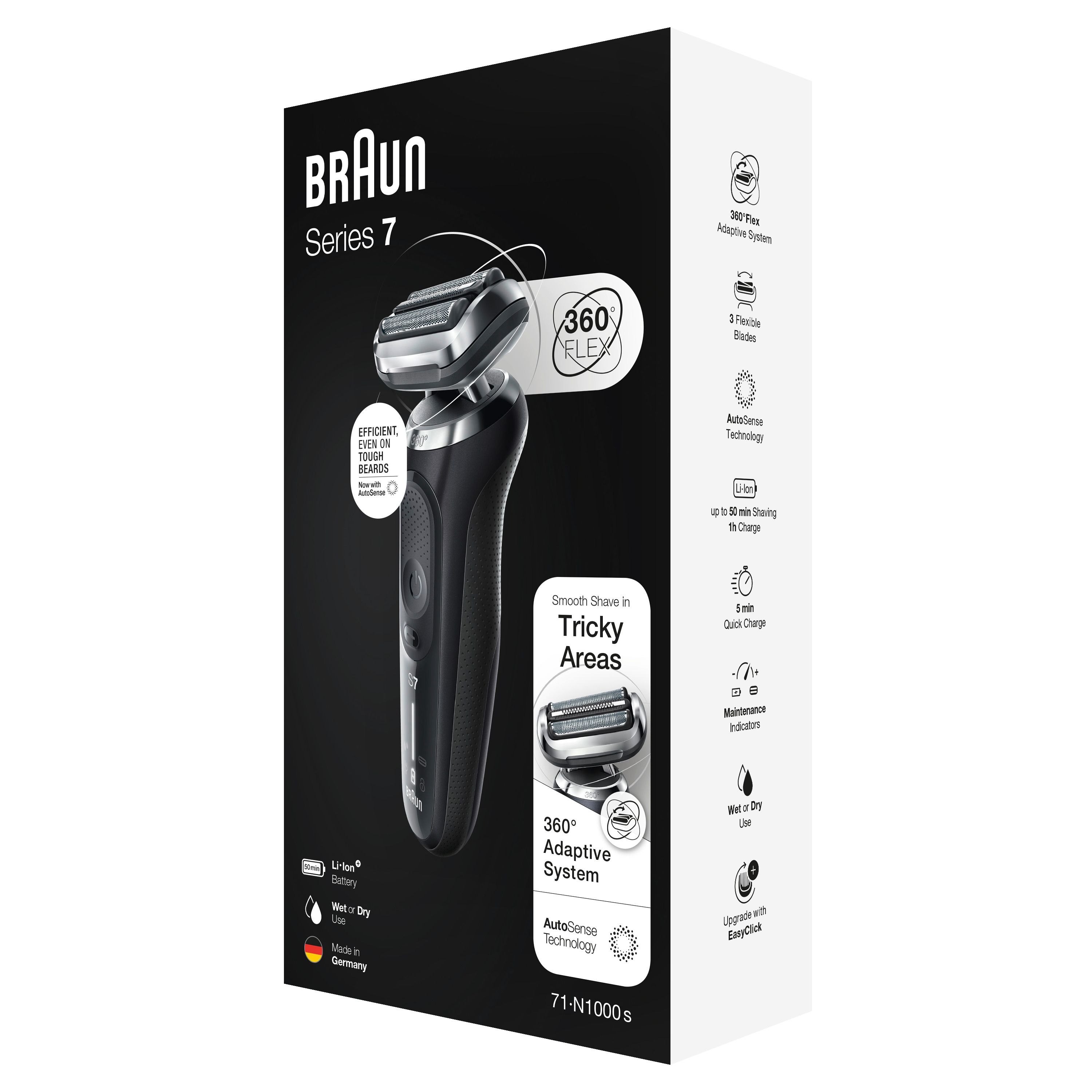 Braun - Elektrischer Rasierer für Männer "Series 7 70-N1000s" in Schwarz