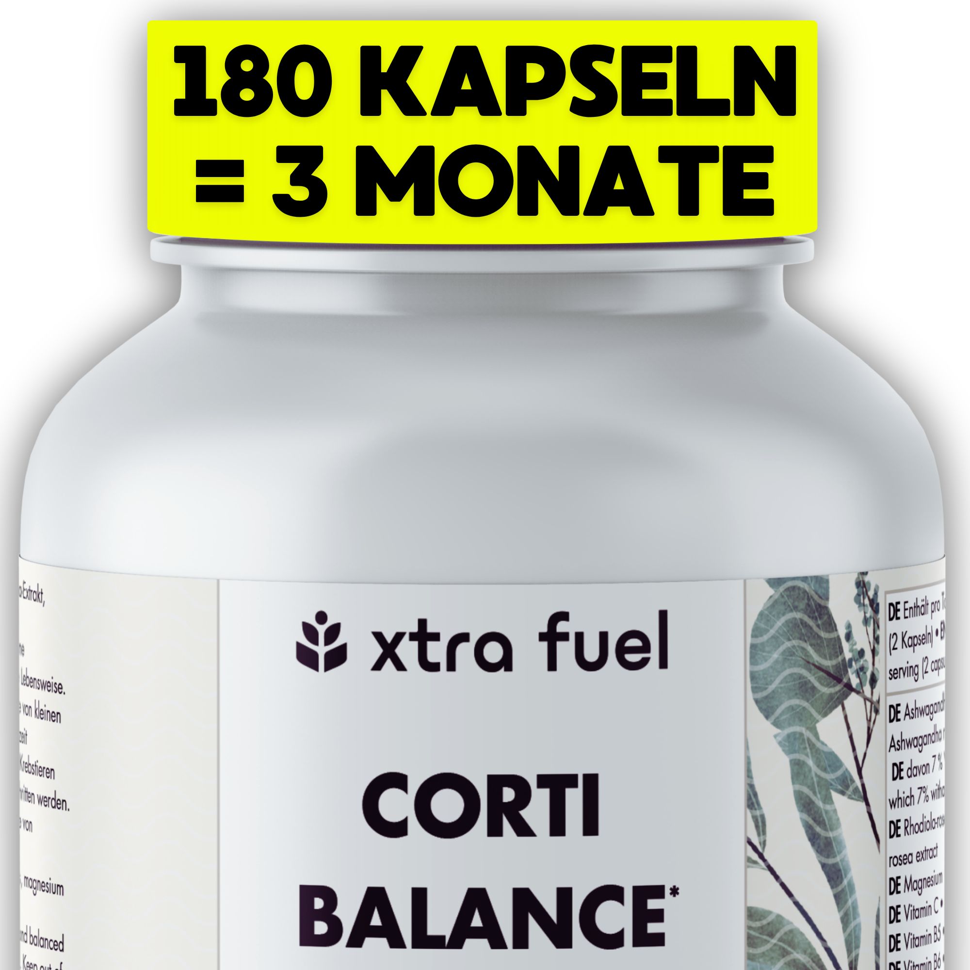 XTRA FUEL Corti Balance - Cortisol verlagen met ashwagandha, rhodiola & vitamine B6 123 Capsules
