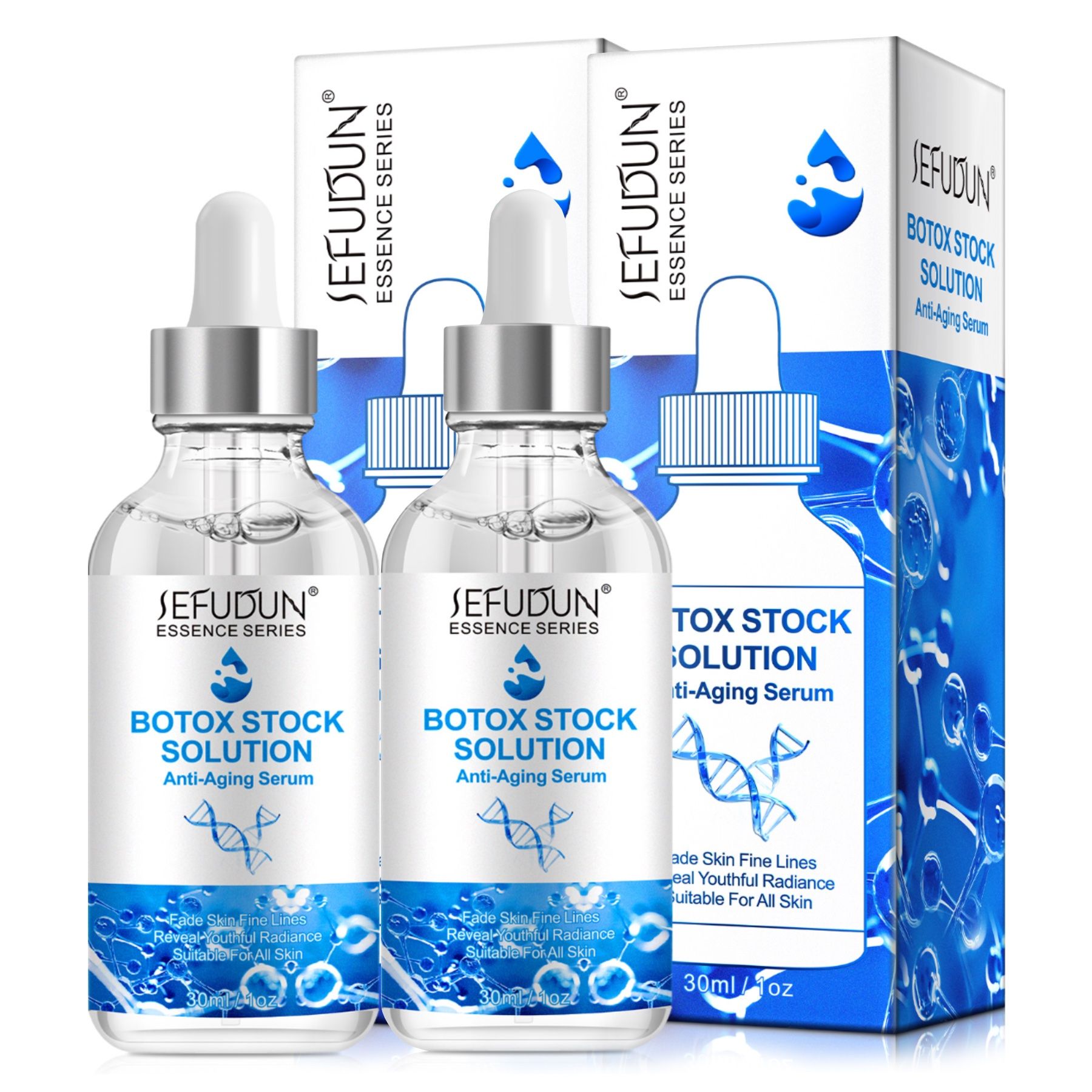Aliver Gesichtsserum Botox-Solution Anti-Aging für Gesicht 2x30 ml Serum
