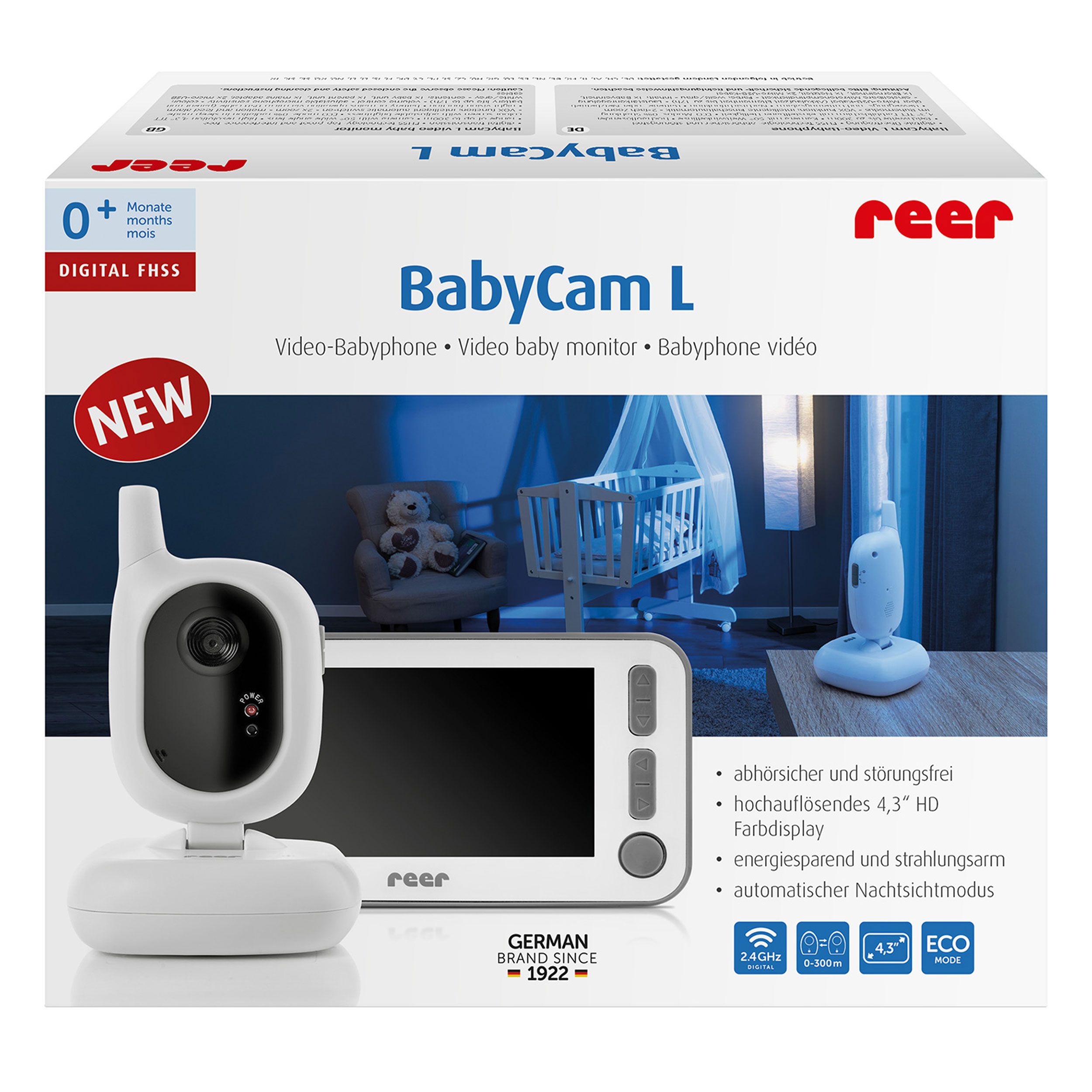 reer BabyCam L, Kamera, Farbbildschirm, Reichweite bis 300 m