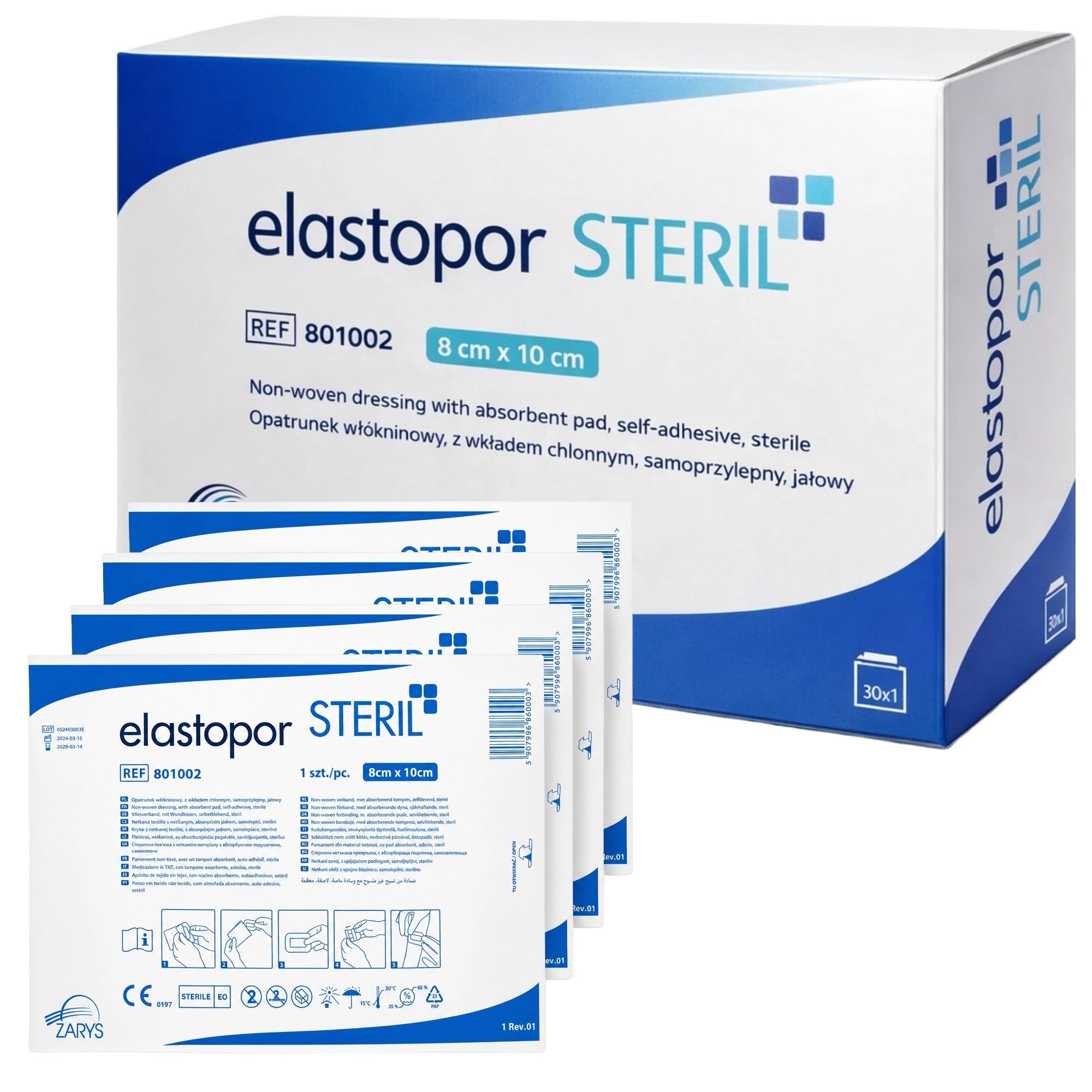 elastopor Steril Wundverband selbstklebend mit Saugkissen 8x10cm 30 St