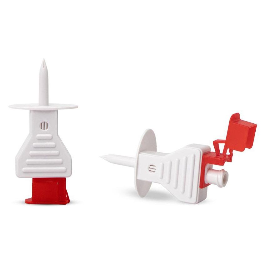 Dispomed Chiraplus Infusion Spike Luft- /Lösungsmittelfilter, rot 1 St