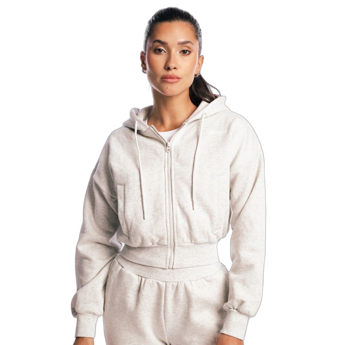 GymBeam Damen Hoodie cropped mit Reißverschluss und Taschen Cloud 1 St