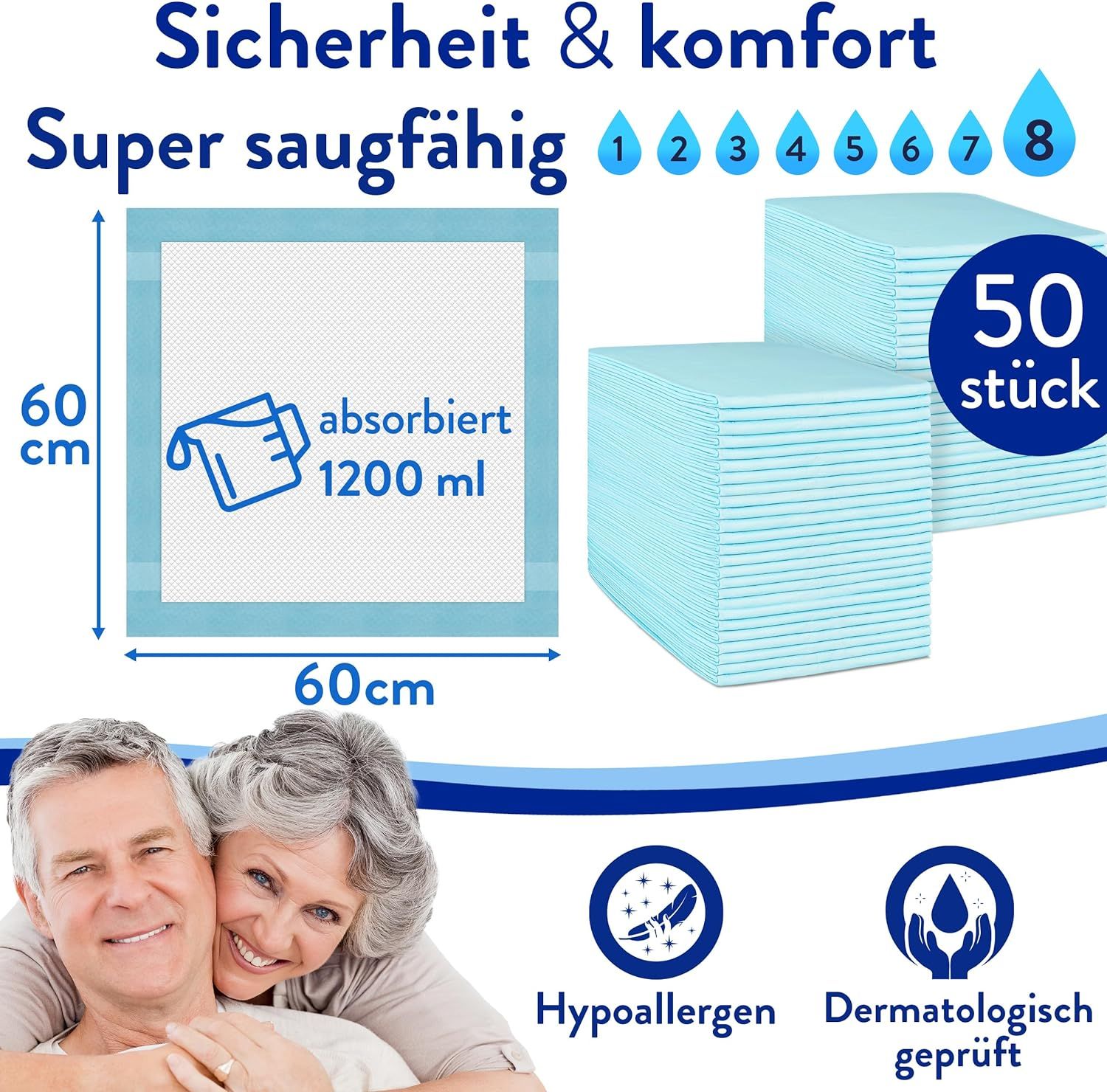 Harmony Care® rutschfeste Inkontinenz Bettunterlage einweg 300 St