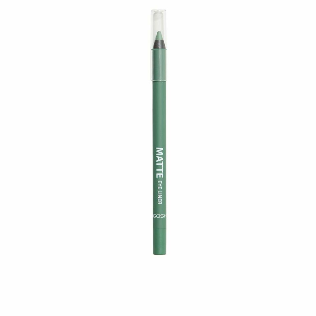 Grüner Gosh Matte Eyeliner mit transparenter Kappe. Aufschrift: Matte Eye Liner. Marke Gosh.