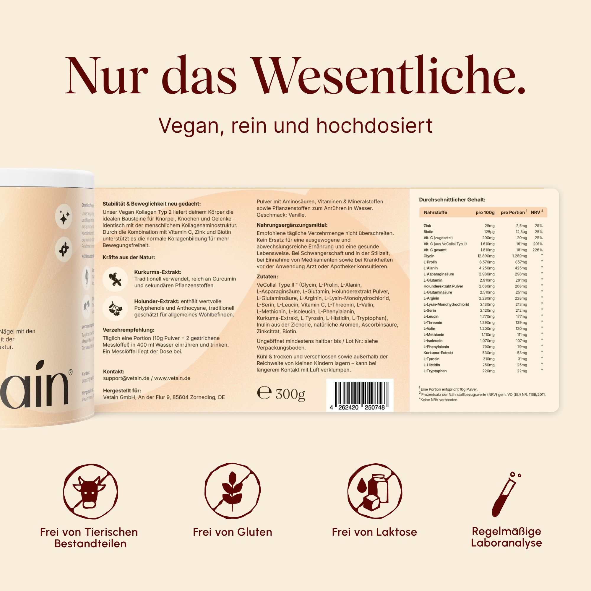 VETAIN Kollagenpulver Vegan Angebot