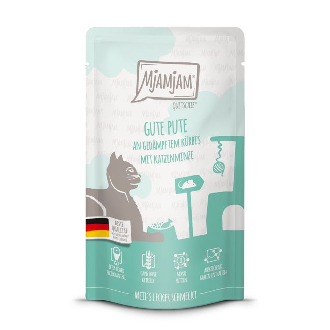 MjAMjAM - Quetschie gute Pute an gedämpftem Kürbis 125 g Futter