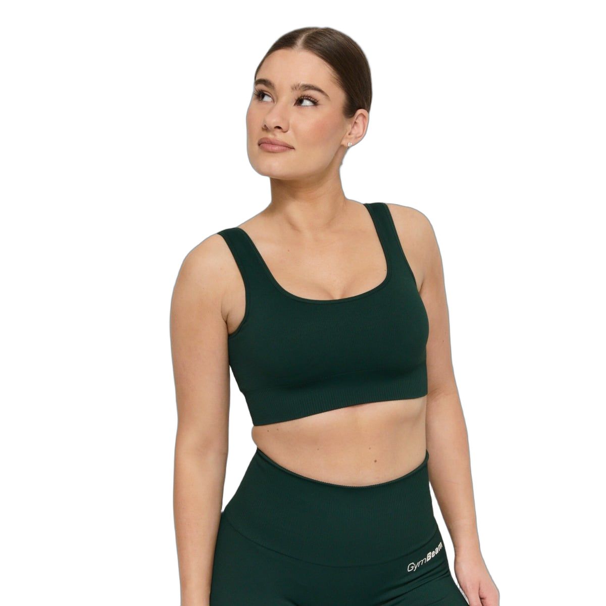 GymBeam Sport-BH Damen nahtlos mit breiten Trägern Forest 1 St