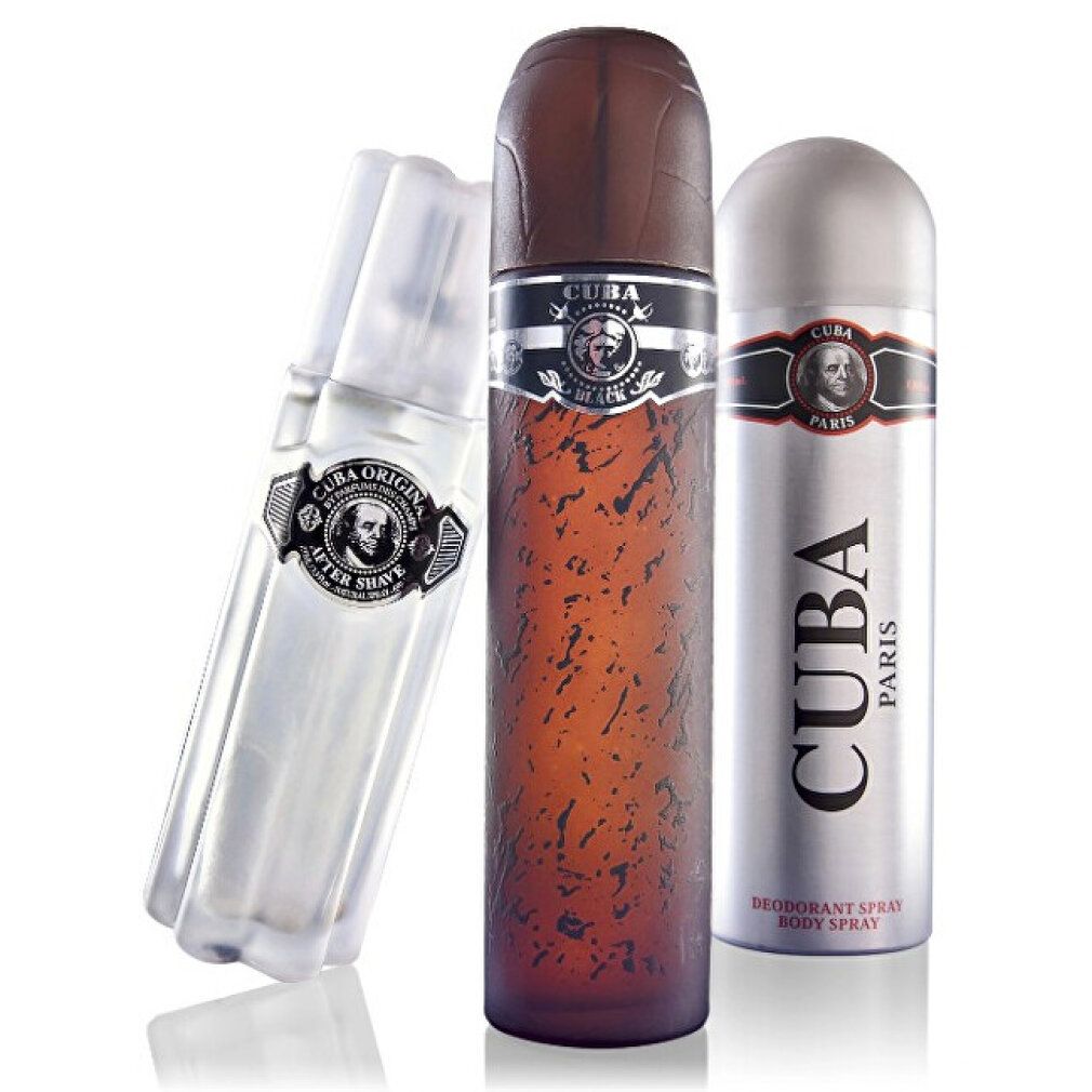 Cuba Black Geschenkset  Edt After Shave Cuba Black  und Deospray Cuba Black