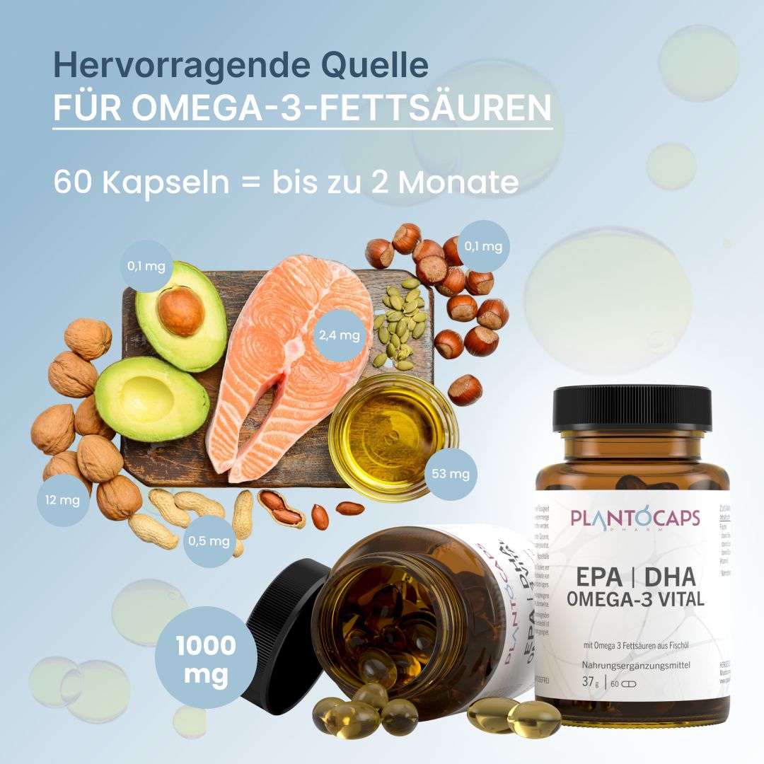 plantoCAPS® Epa|Dha Omega-3 PUR Vital 60 St Kapseln