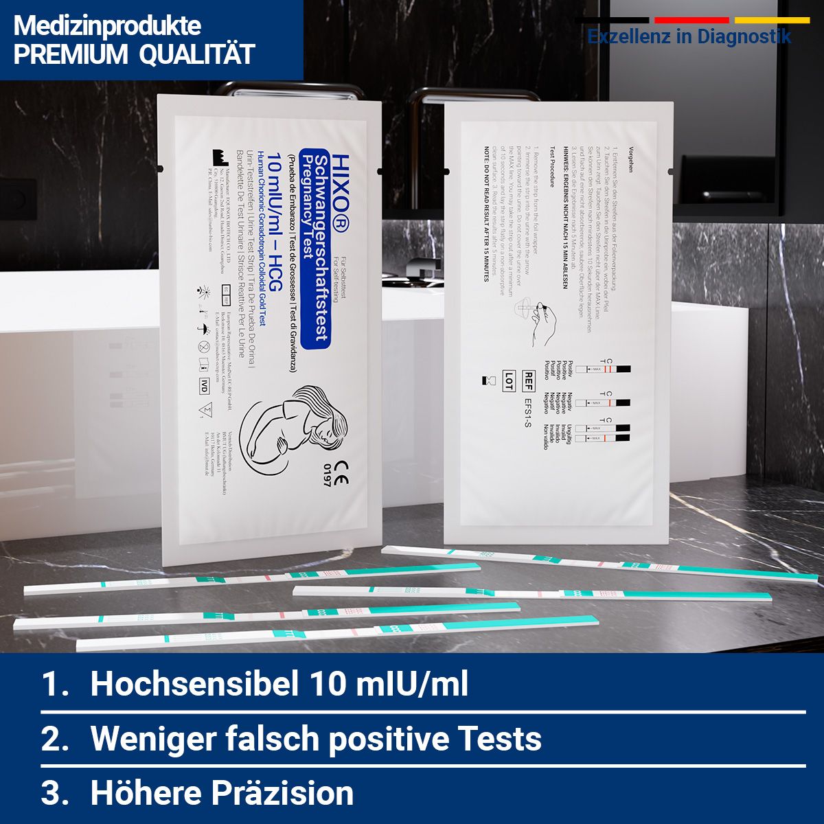 HIXO Schwangerschaftstest Ultrafrüh 10 mIU/ml (HCG)