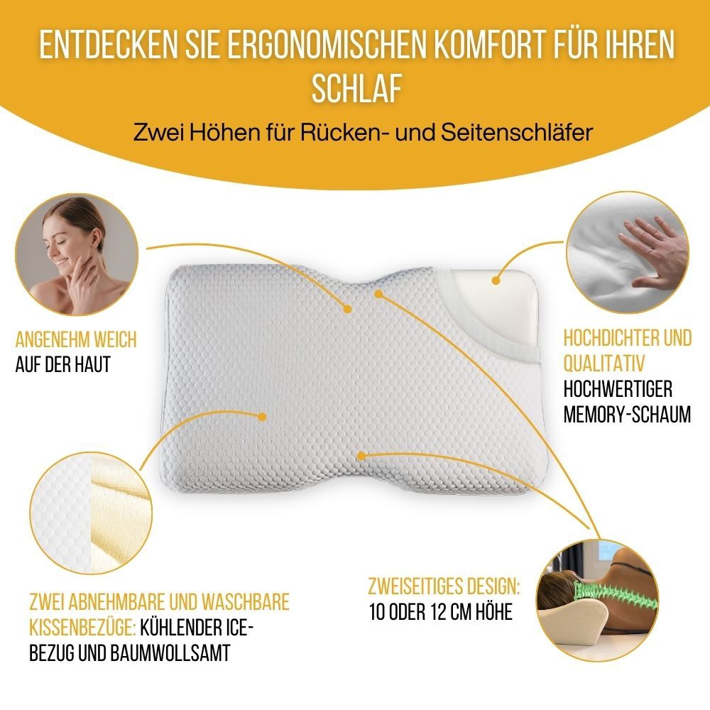 INPHYSIO Ergonomisches DUO-Kissen + ICE  FRAICHETOUCH Bezug