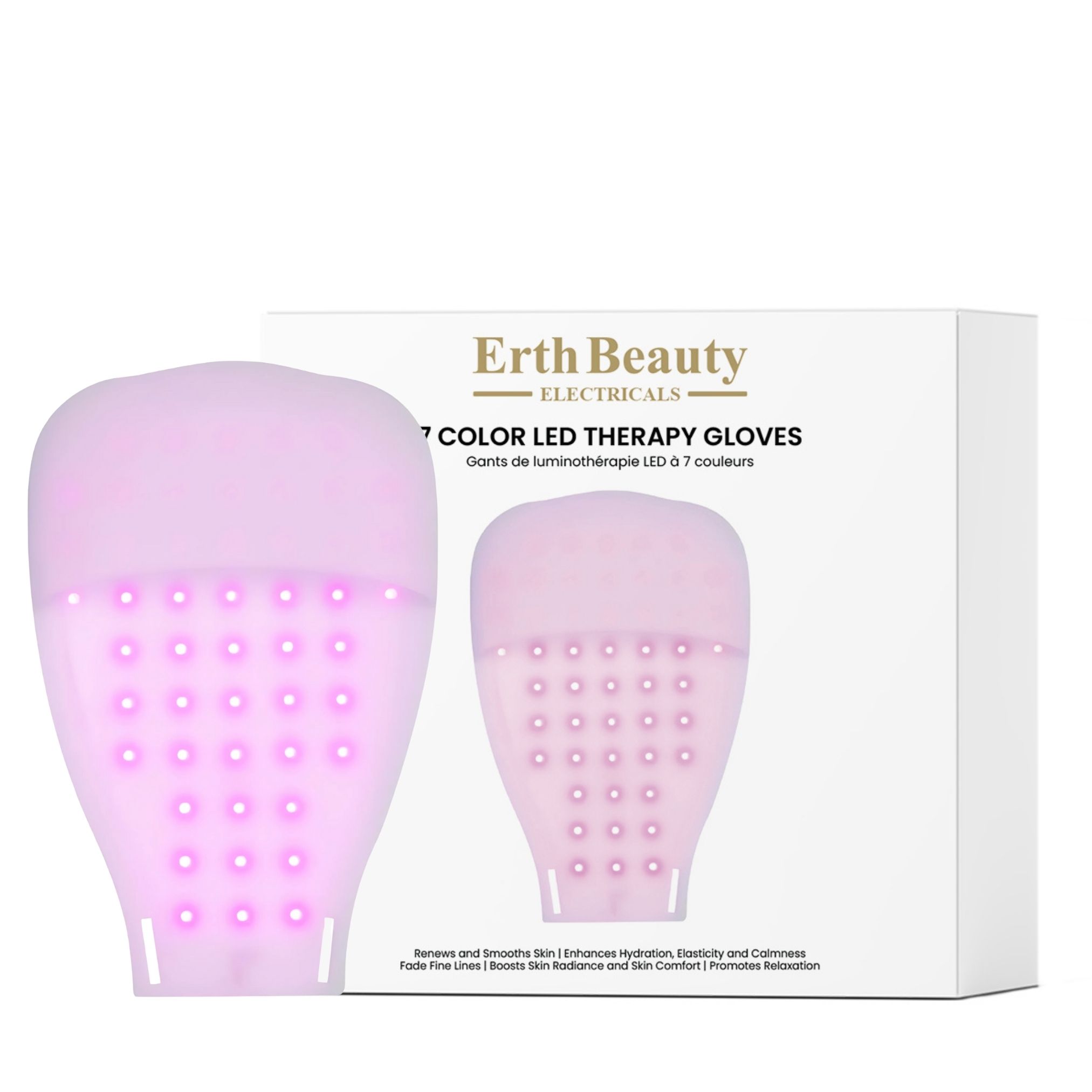 ErthSkin London Hauterneuerungshandschuhe mit 7-Farben-LED-Therapie 1 St