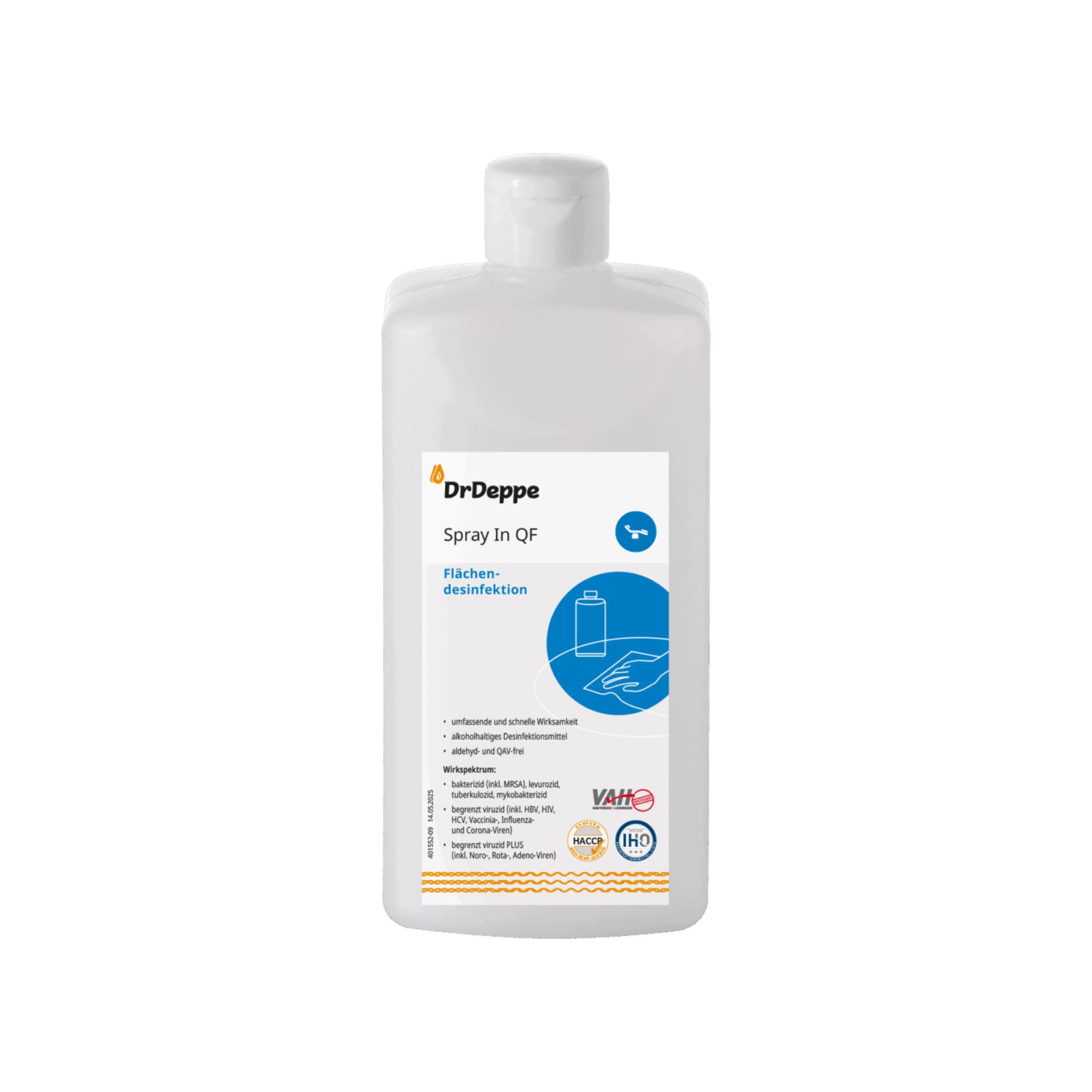 DrDeppe - Spray In QF alkoholhaltiges Flächendesinfektionsmittel (Biozid) 500 ml