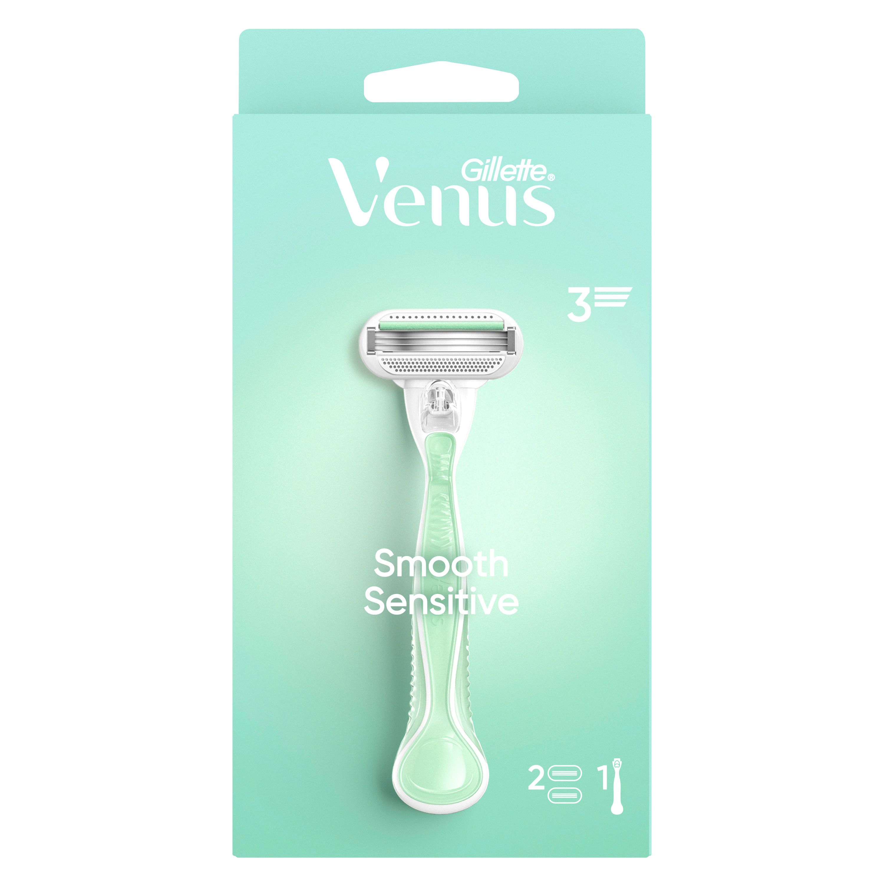 Gillette Venus - Damennassrasierer "Smooth Sensitive" + 2 Ersatzklingen