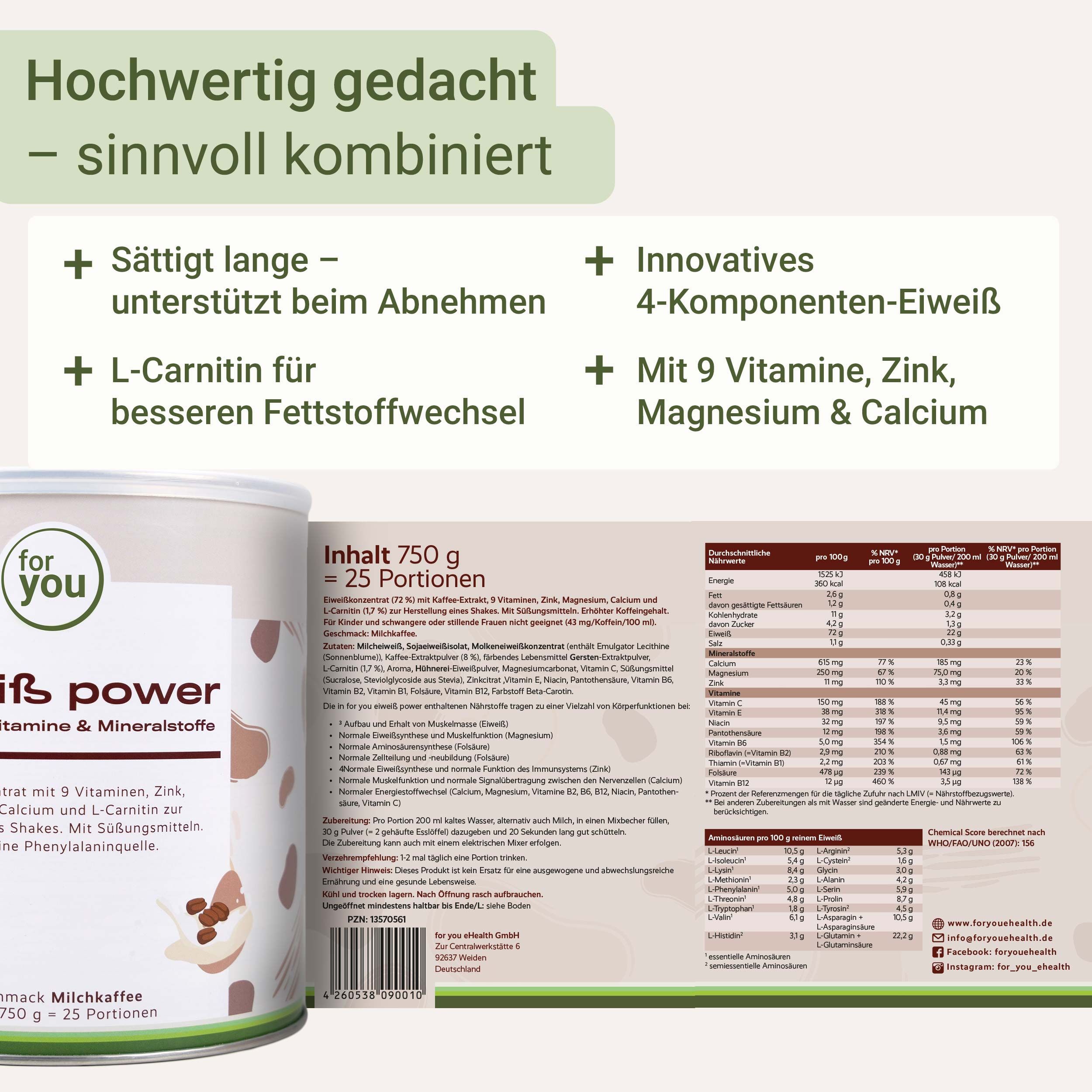 for you Eiweiß Power Milchkaffee Dreierpack
