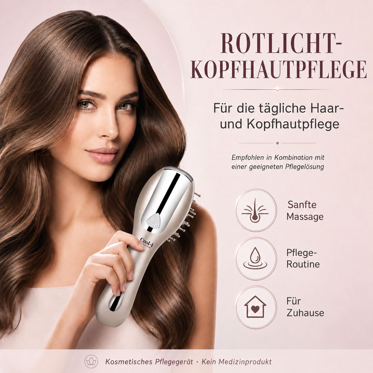 Rote Licht-Kopfhautpflege für die tägliche Anwendung zu Hause.