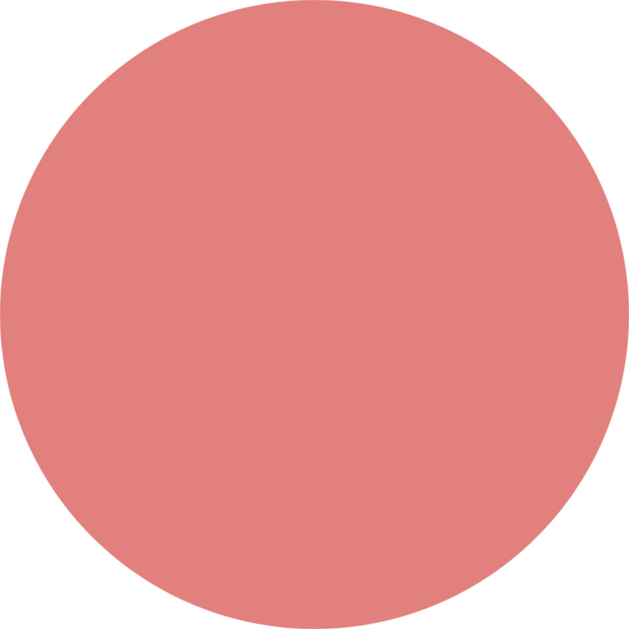 Kreisförmiger Farbfleck in Pfirsich-Rosa. Auf weißem Hintergrund.