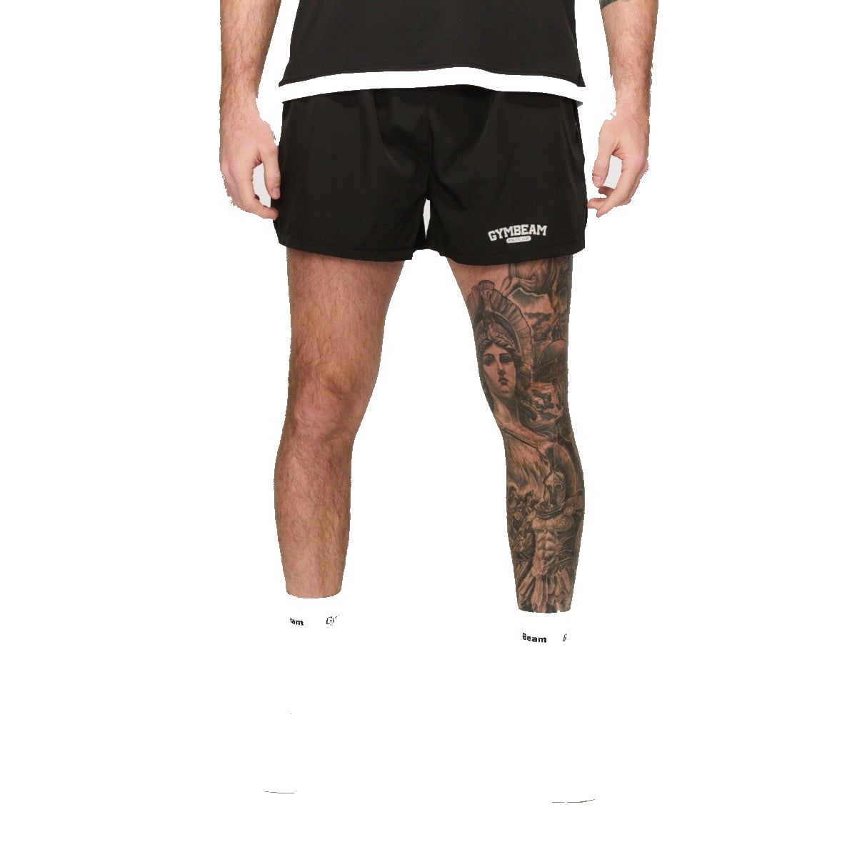 GymBeam Shorts Herren Oversized mit Kordelzug und Taschen Black 1 St