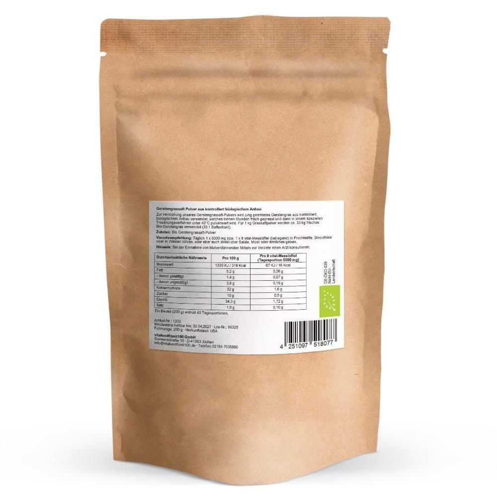 vitalundfitmit100® Bio Gerstengrassaft Pulver